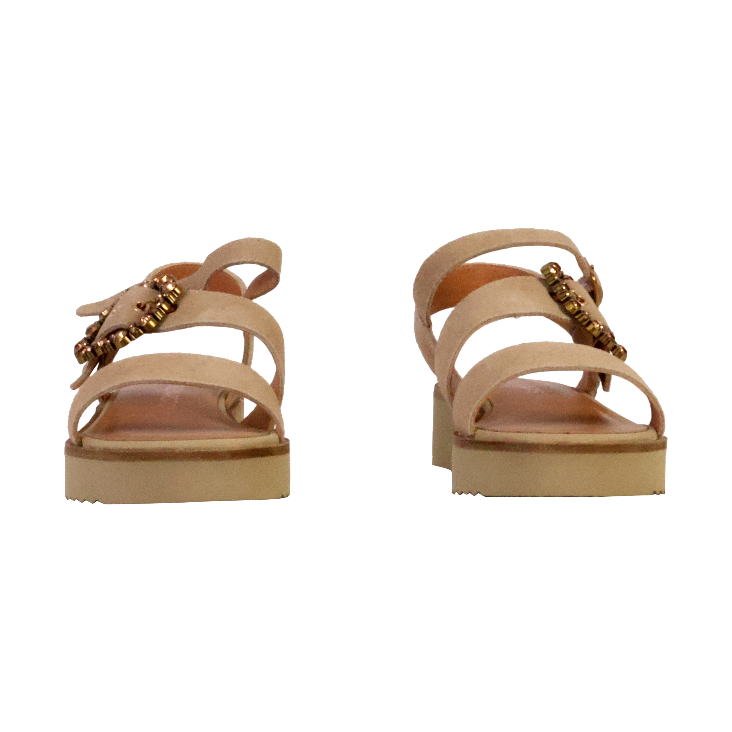 Valancia leather sandals EMILIE KARSTON Beige