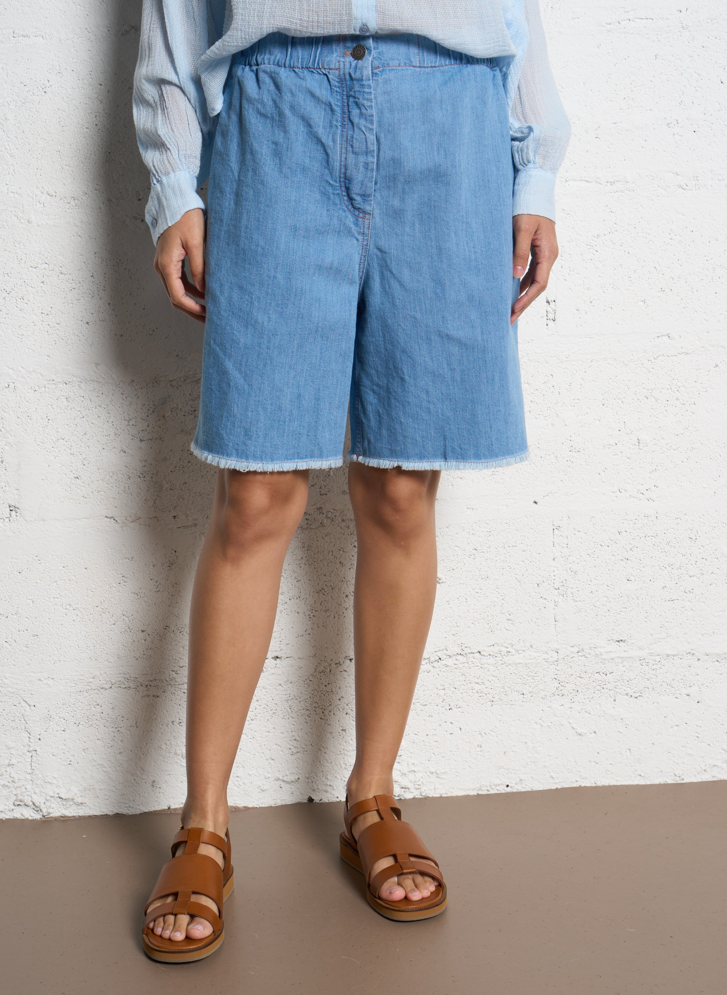 Cotton-blend Bermuda shorts MASSCOB Blue