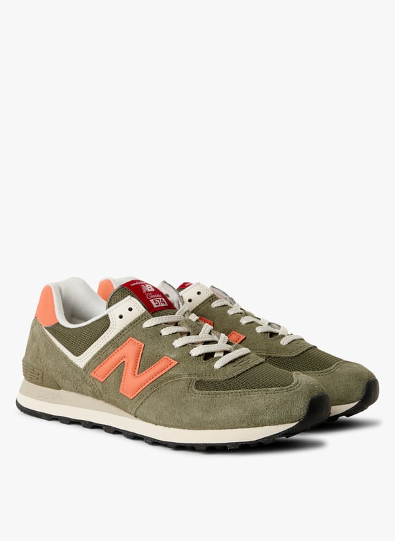 Low-top leather mix sneakers | Green by NEW BALANCE Low-top leather mix sneakers Green