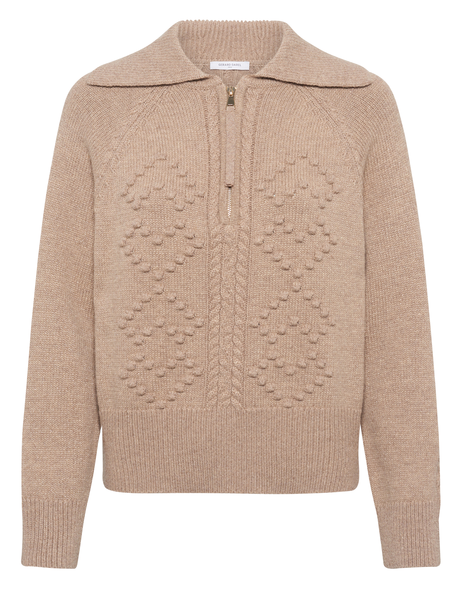 Vest met polokraag van gemengde wol GERARD DAREL Goudkleurig