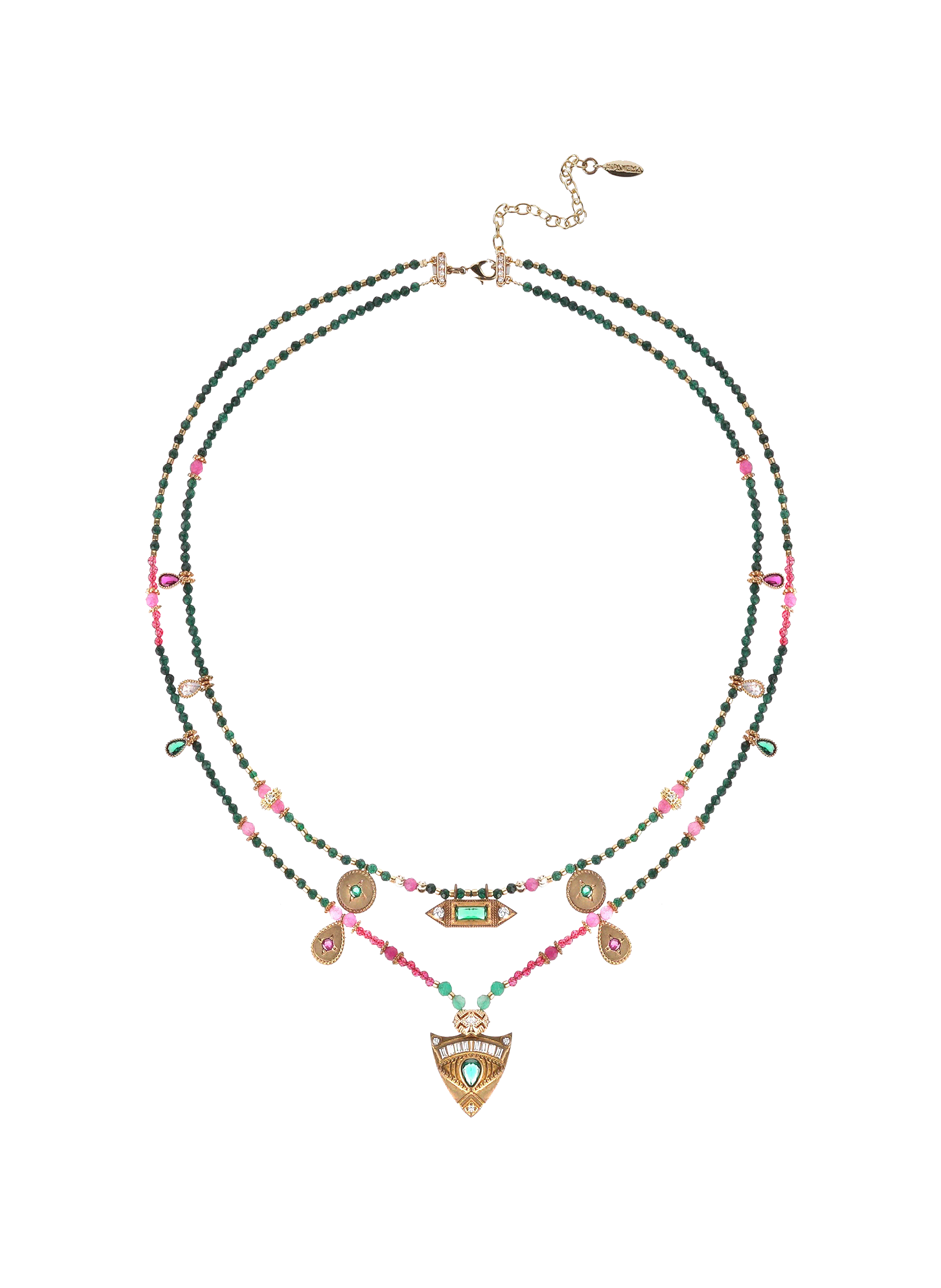 Multilayer pearl and charm necklace HIPANEMA Pink