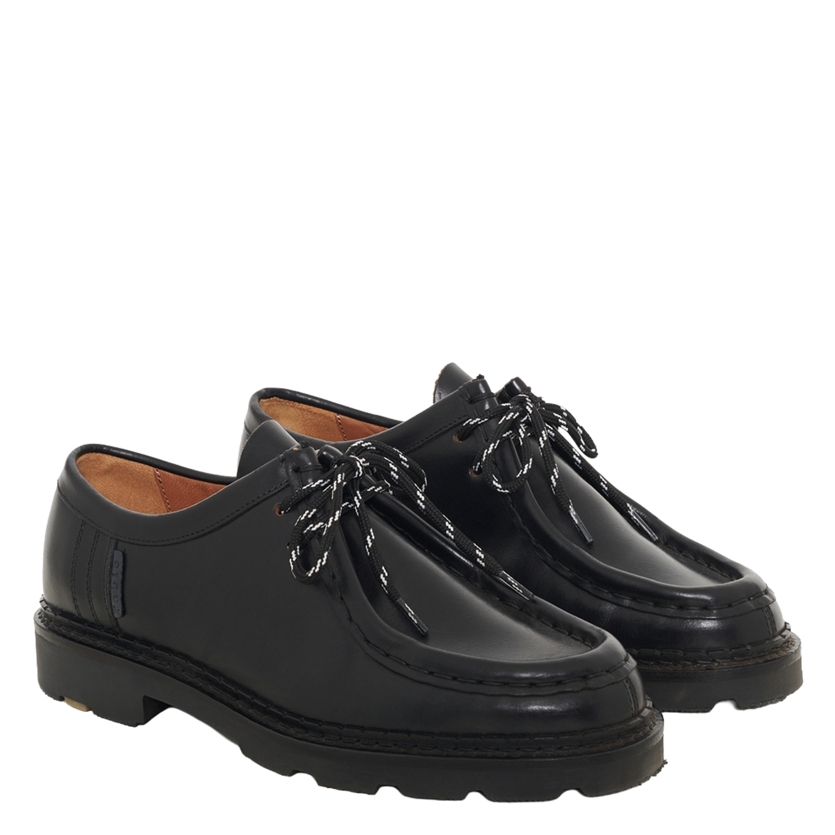 Plain leather notched loafers PABLO Black