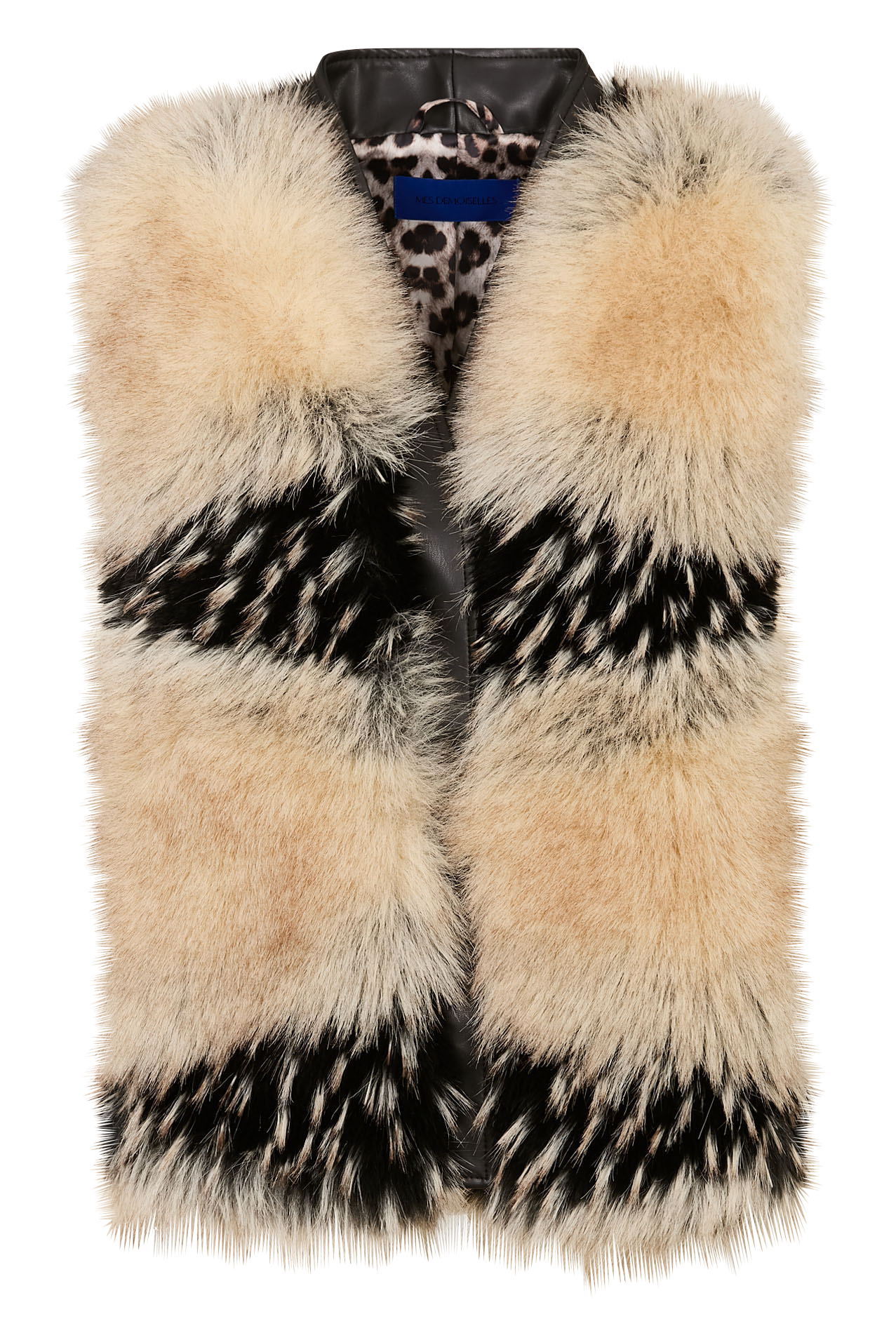 Veste sans manches fourrure tachetée MES DEMOISELLES Beige