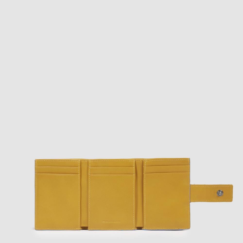 Men's pocket wallet with back coin pocket, credit card holder, and RFID protection PIQUADRO Yellow