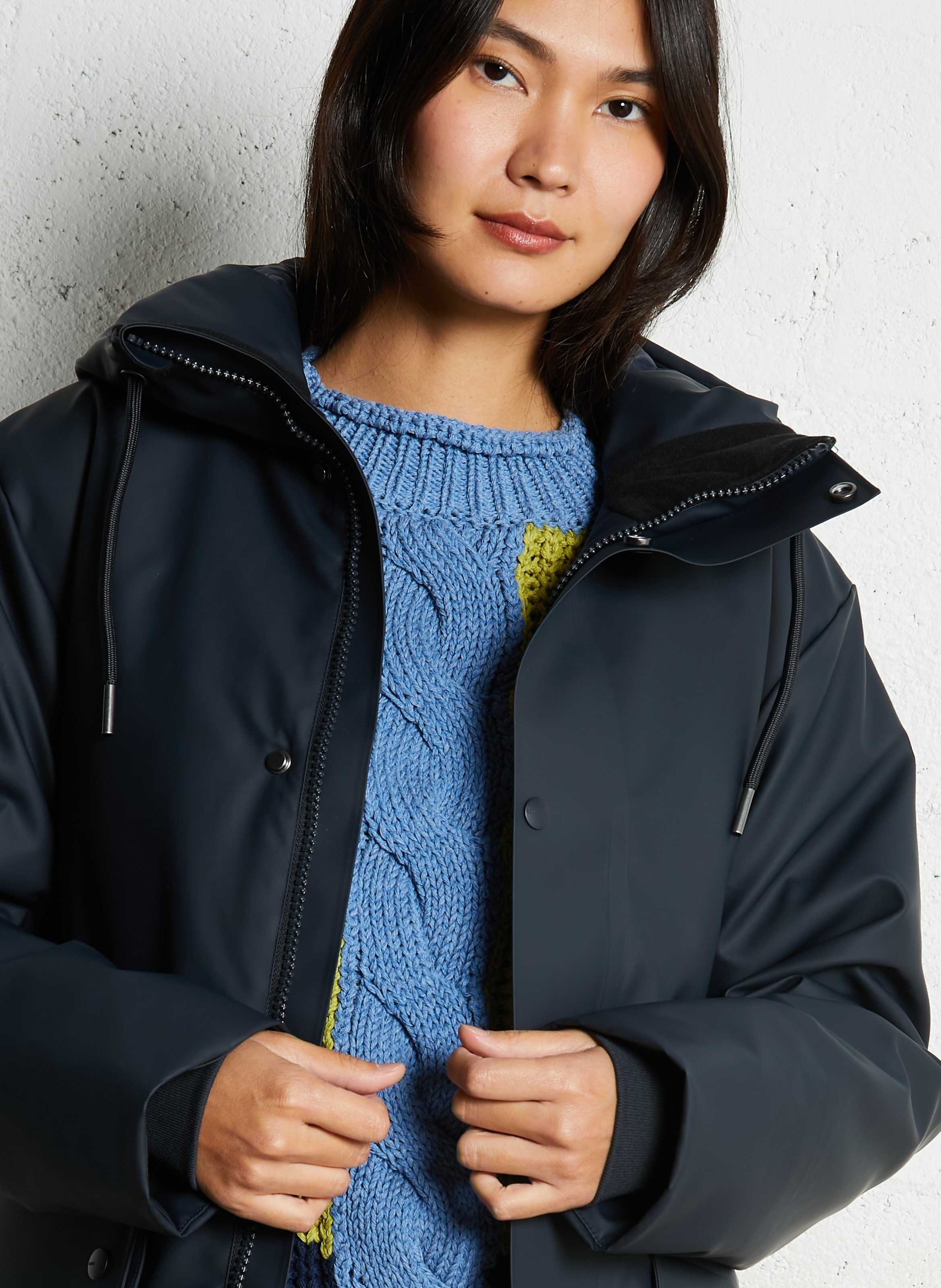 Straight high-neck parka RAINS Blue