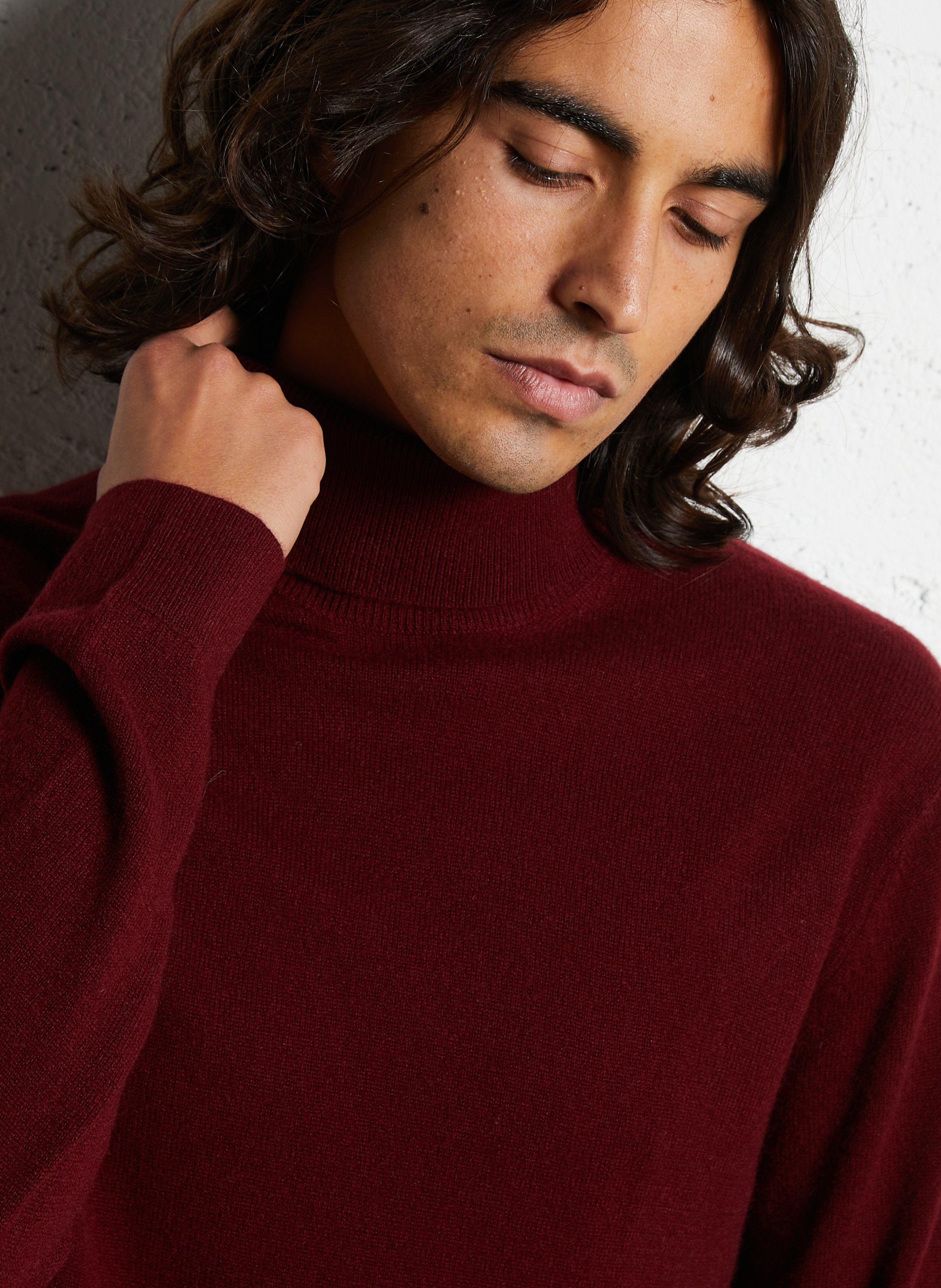 Cashmere straight-cut turtleneck sweater AU PRINTEMPS PARIS Purple