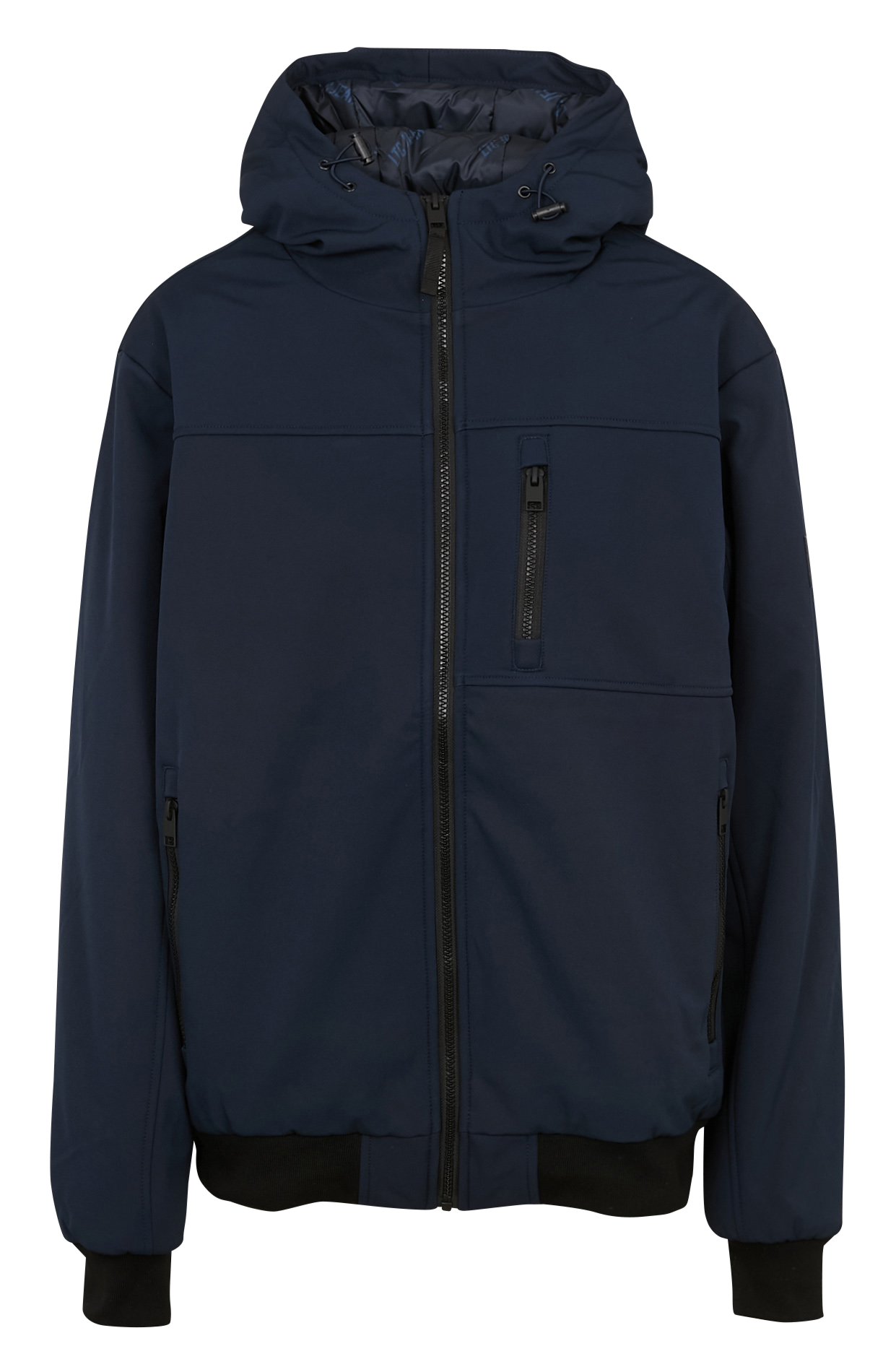 Giacca diritta monocolore con cappuccio LE TEMPS DES CERISES Blu