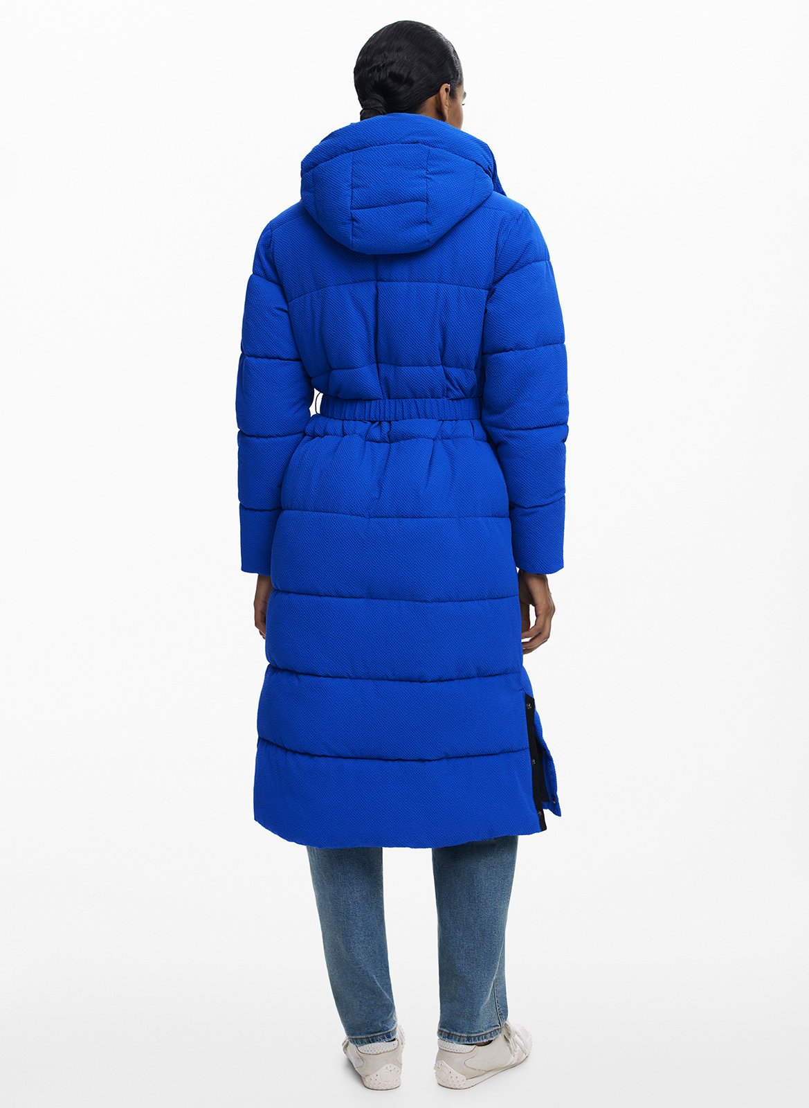 Parka doudoune ceinturée unie DESIGUAL Bleu