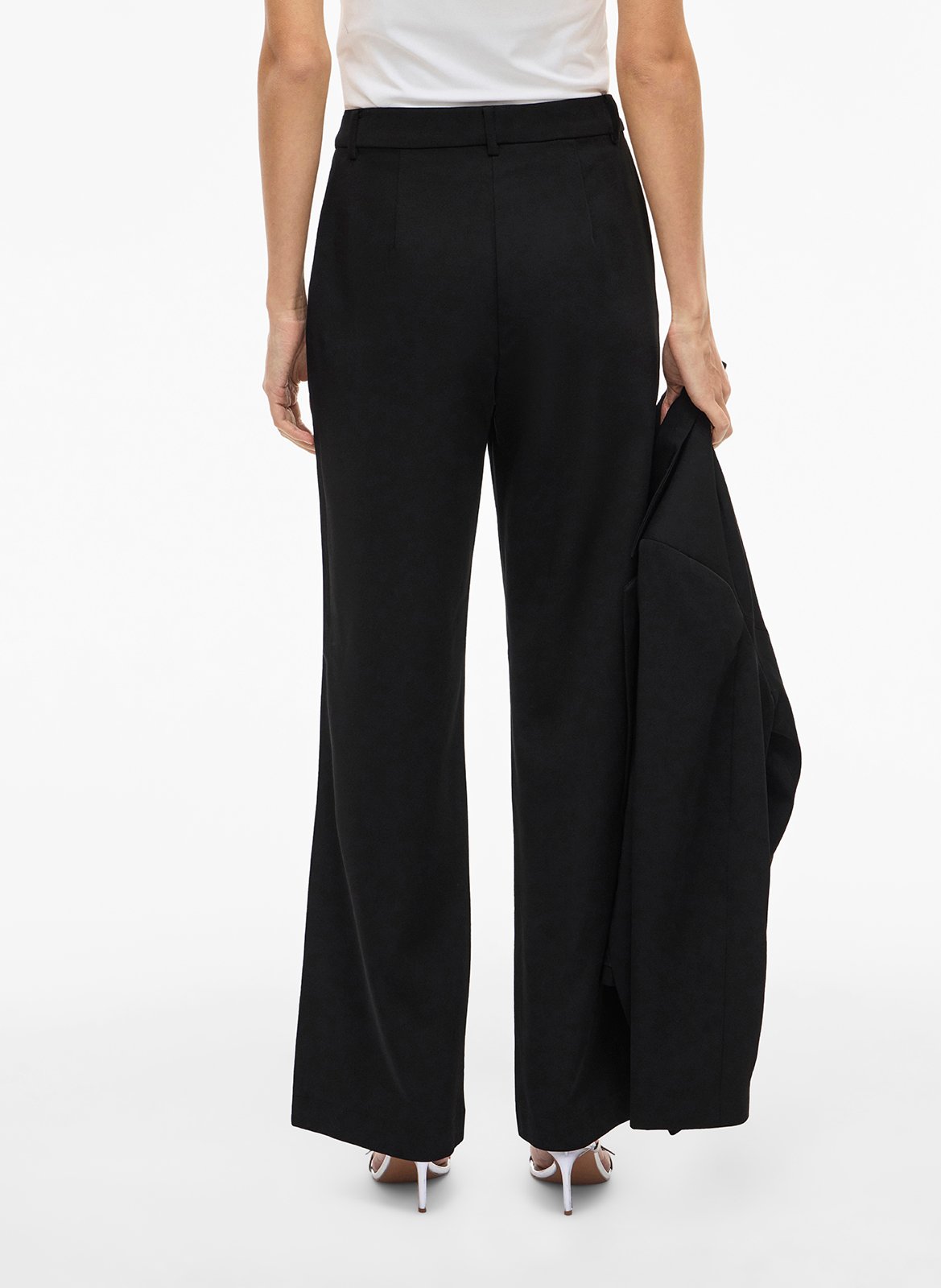 Pantalon droit taille haute VILA Noir
