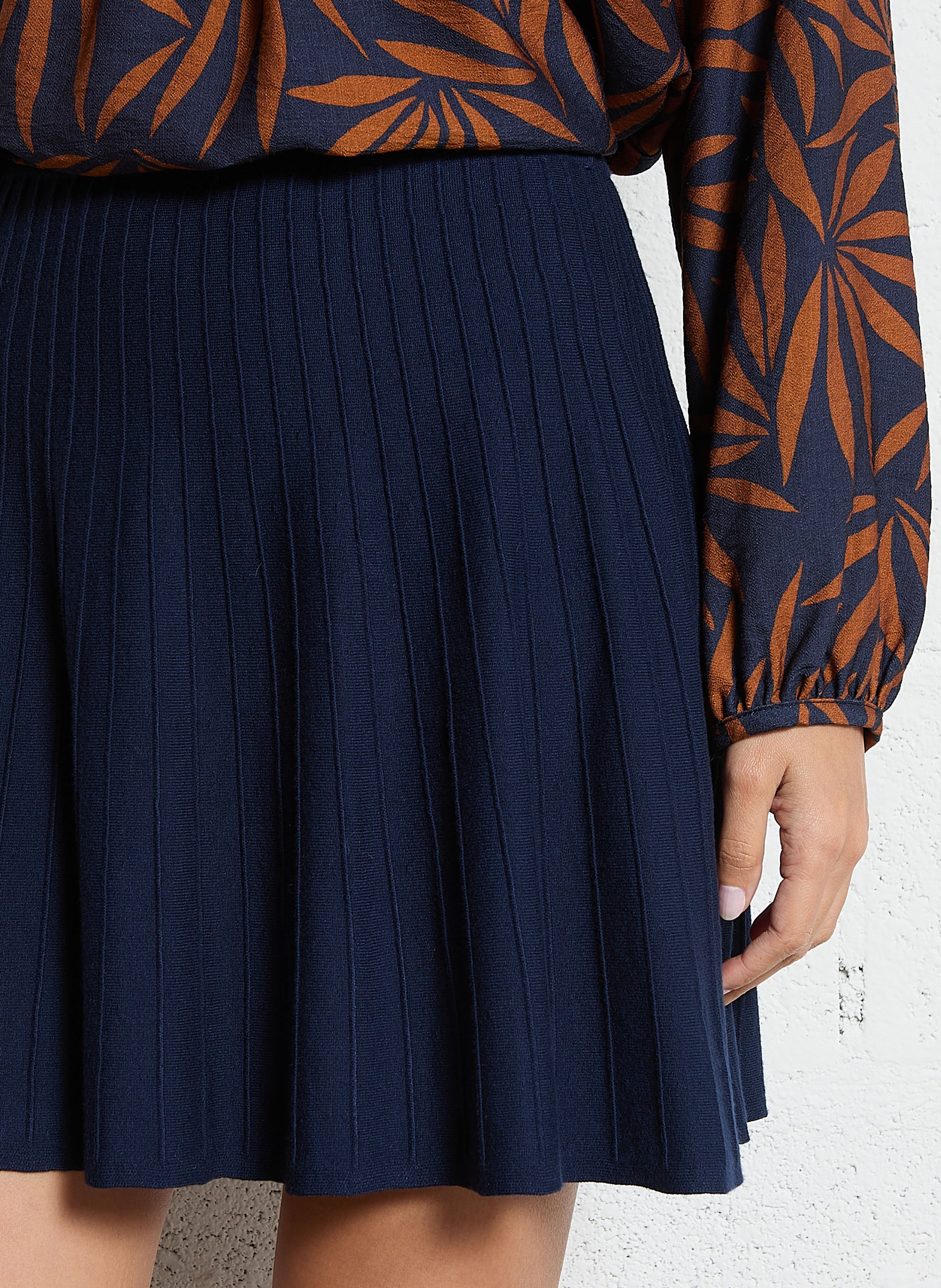 Knitted flared skirt PETITE MENDIGOTE Blue