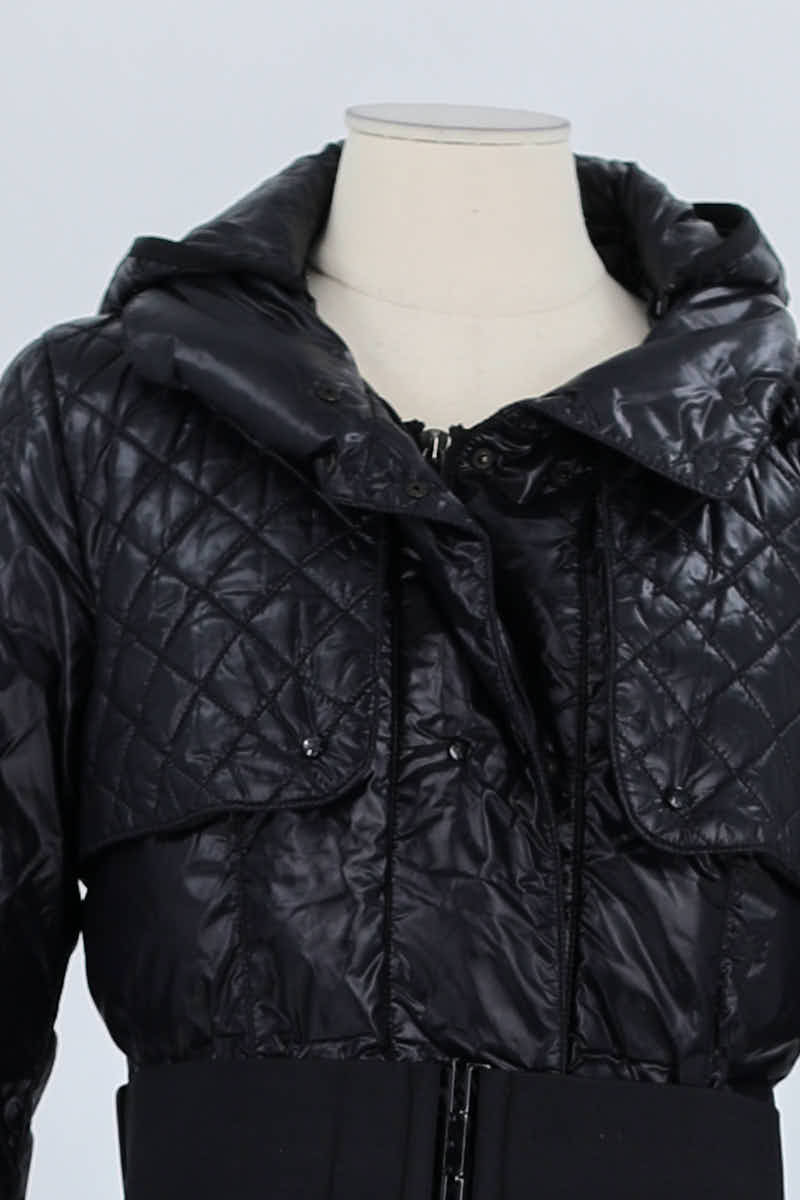 Lightweight quilted padded jacket with high neck MONCLER - Seconde Main Black