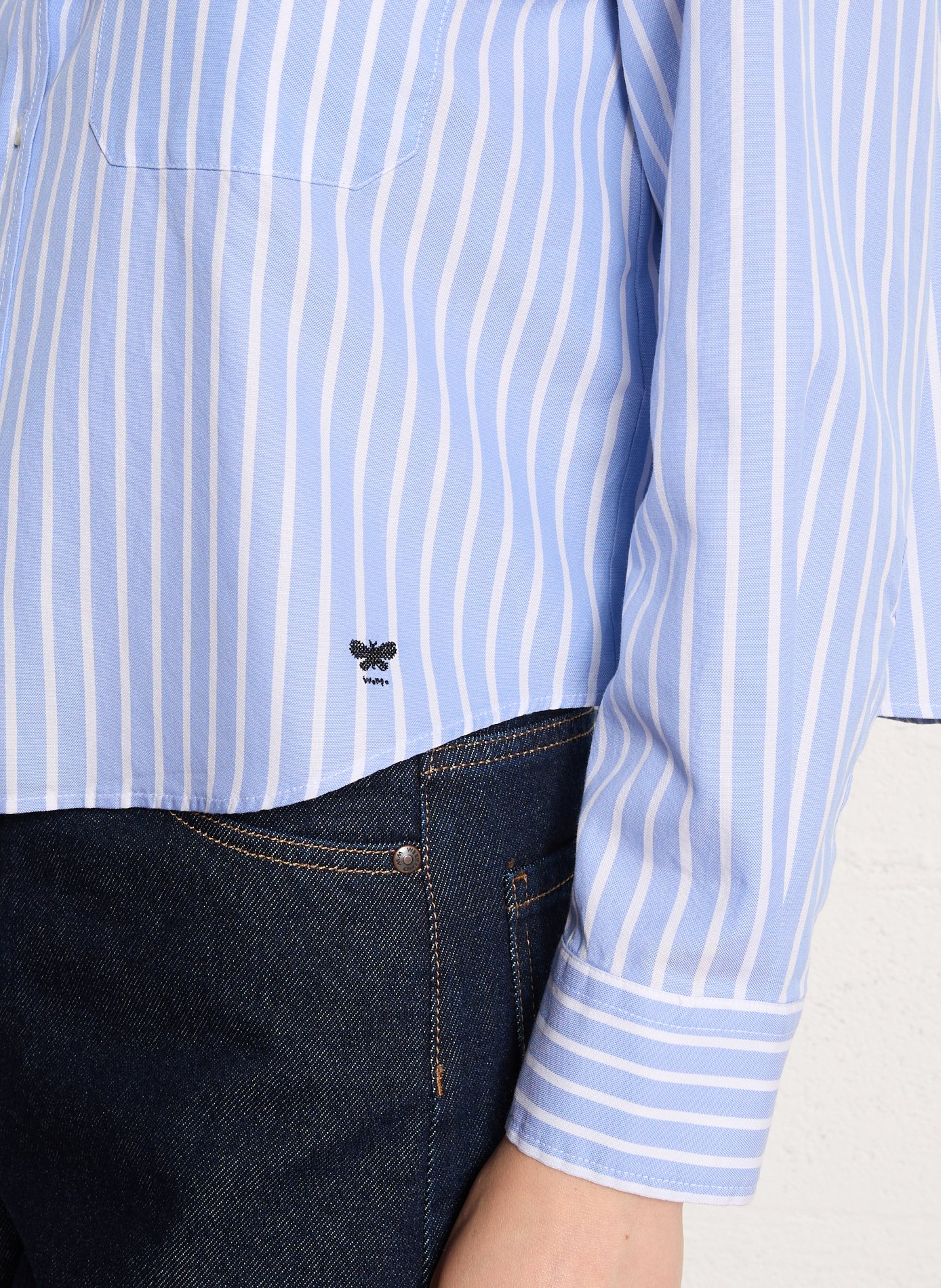 Oversized, katoenen blouse met klassieke kraag MAX MARA WEEK END Blauw