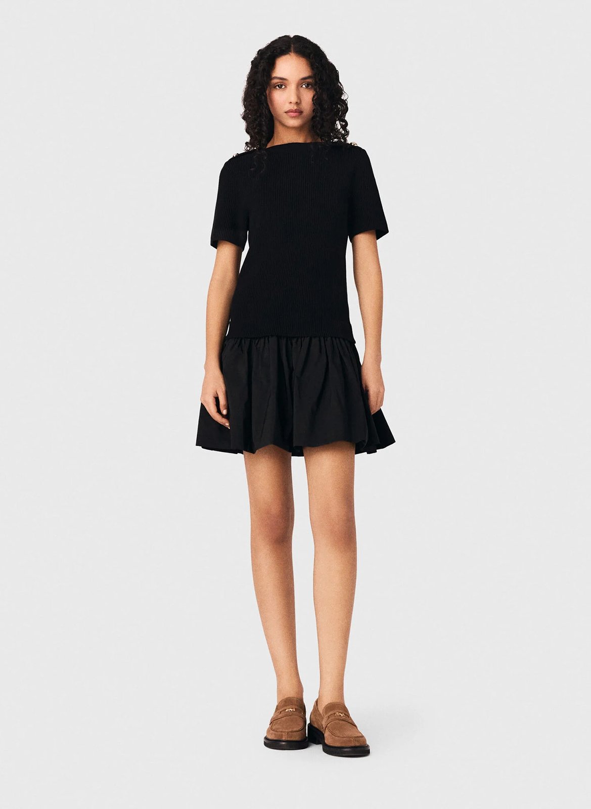 Ribbed knit dress MAJE Black