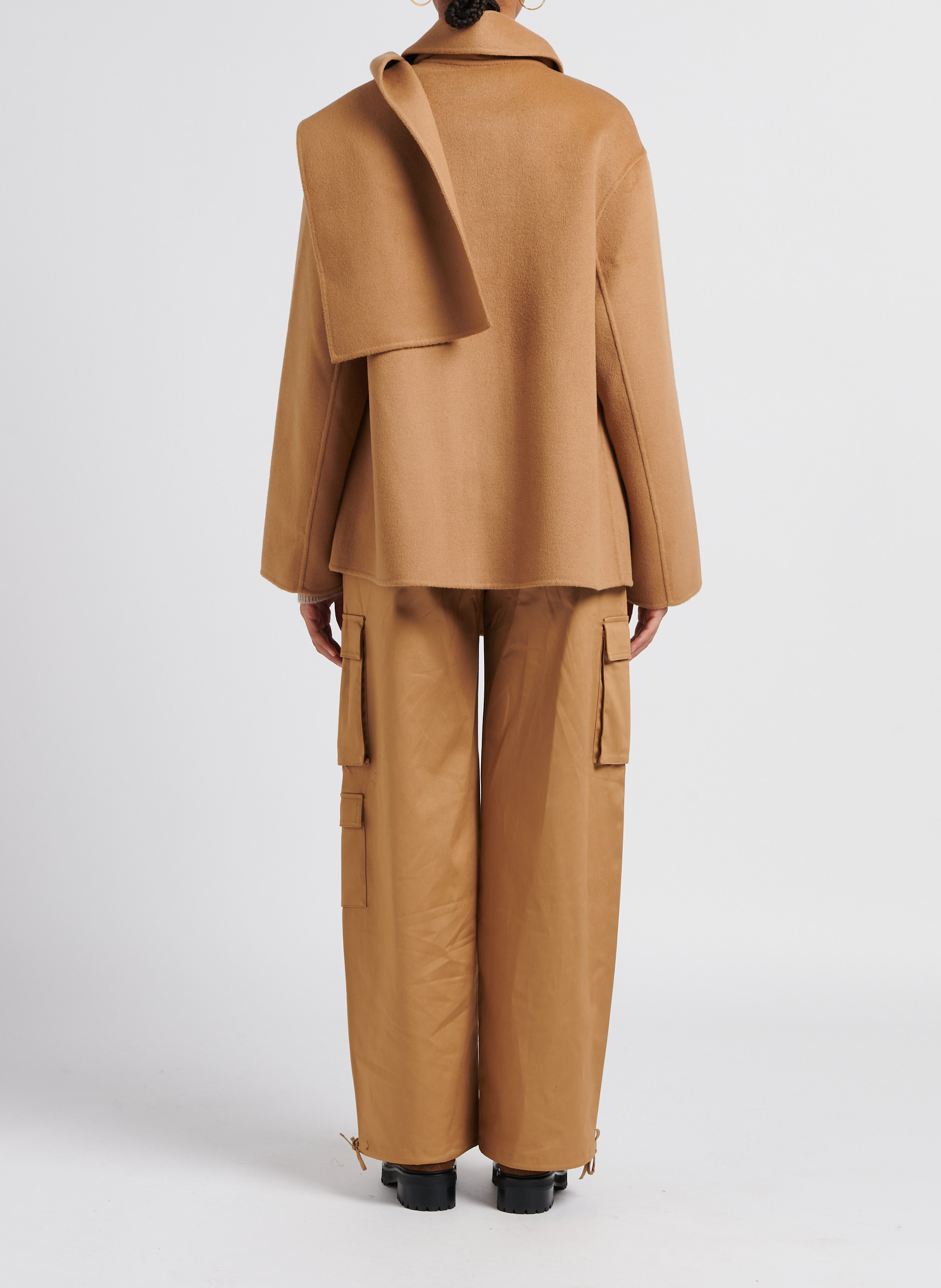 Manteau col rond en laine mélangée  SAISON 1865 Marron