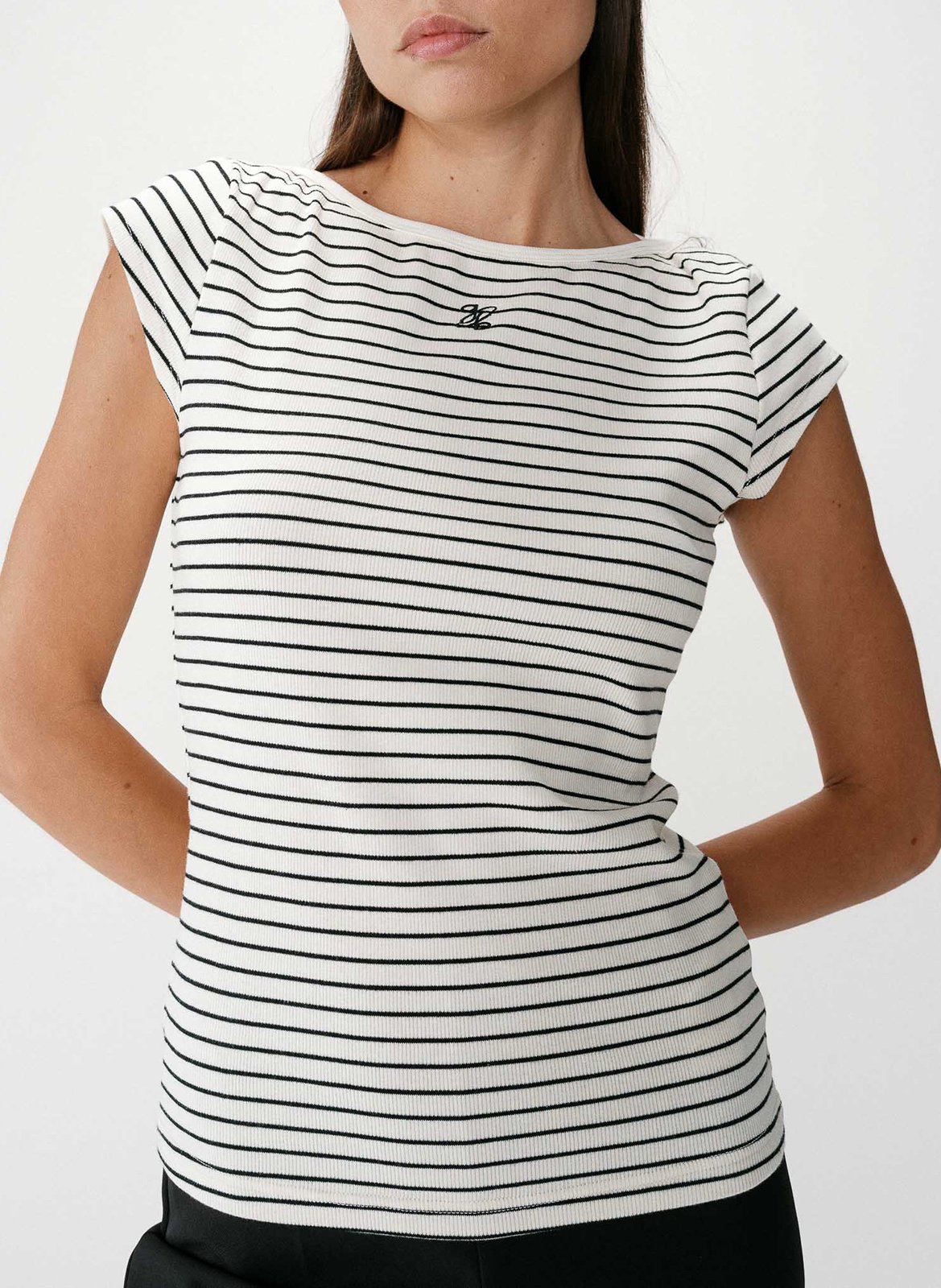 Tee-shirt à rayures col rond GRACE ET MILA