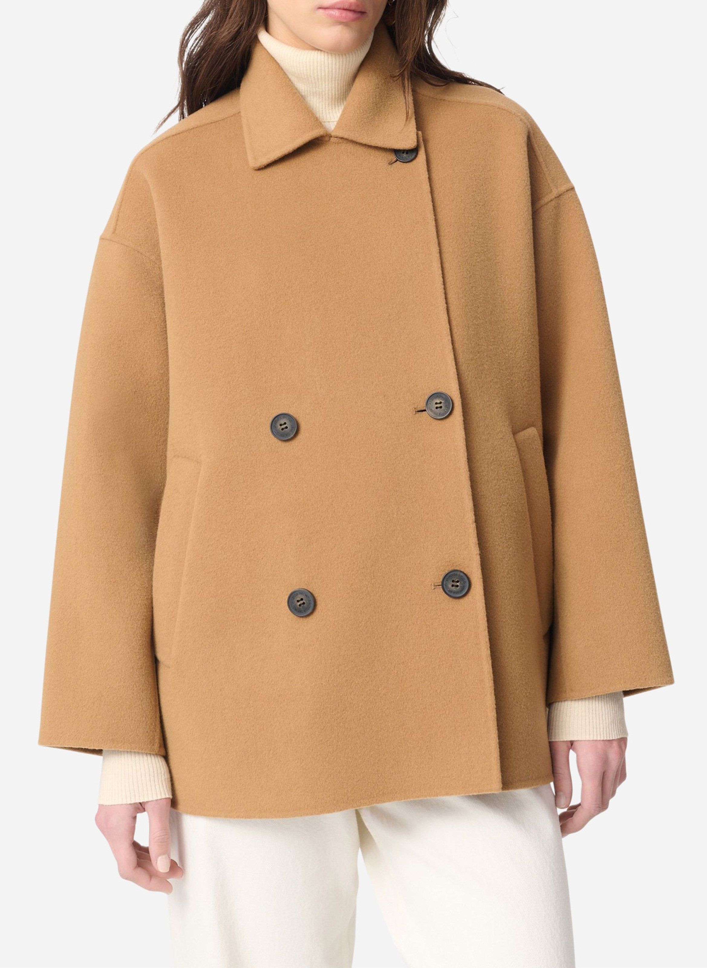 Manteau col classique en laine  VANESSA BRUNO Marron