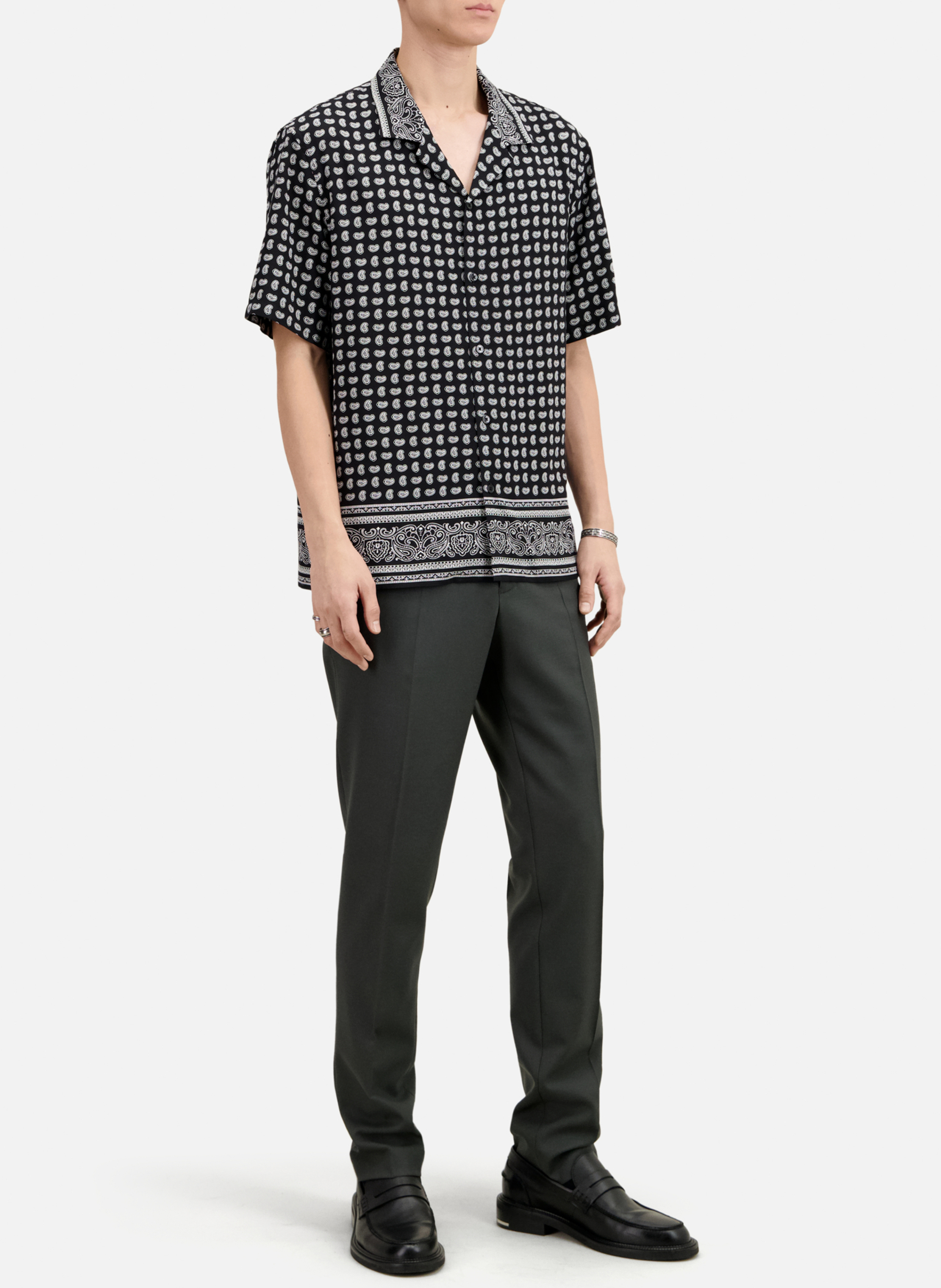 Chemise col classique droite imprimée THE KOOPLES Noir