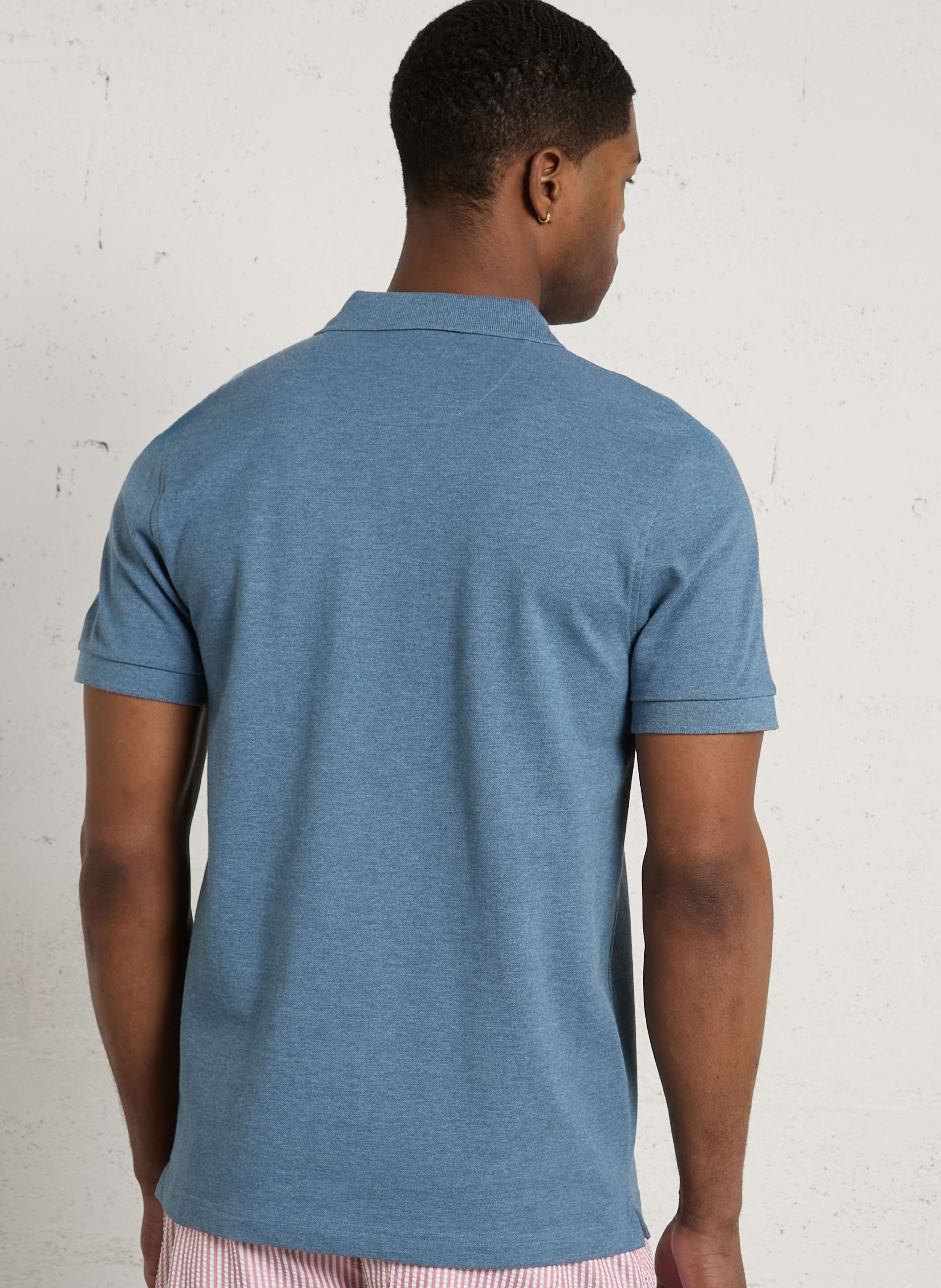 Polo à manches courtes en coton bio  FARAH Bleu