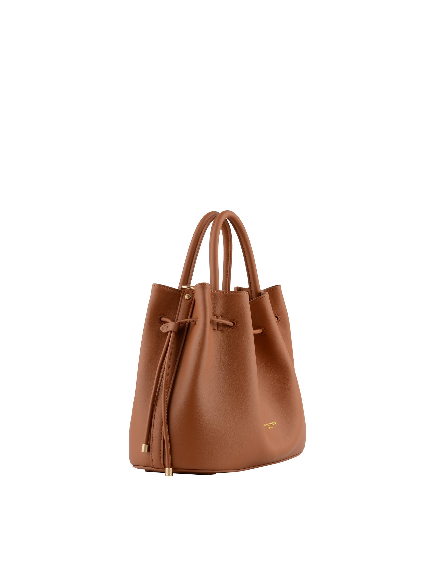 Calfskin leather handbag POURCHET Brown