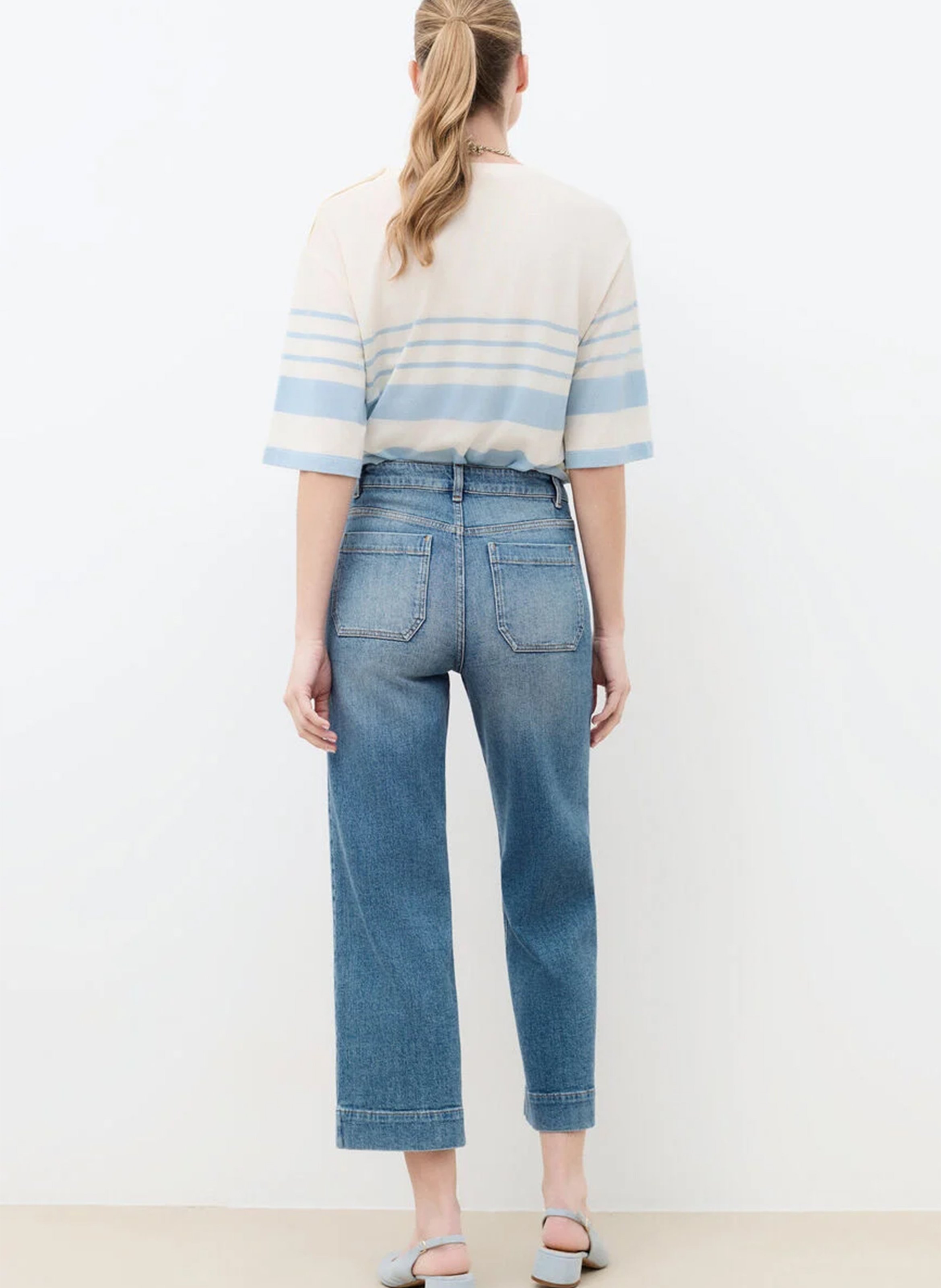 Jean flare en coton mélangé CAROLL Bleu