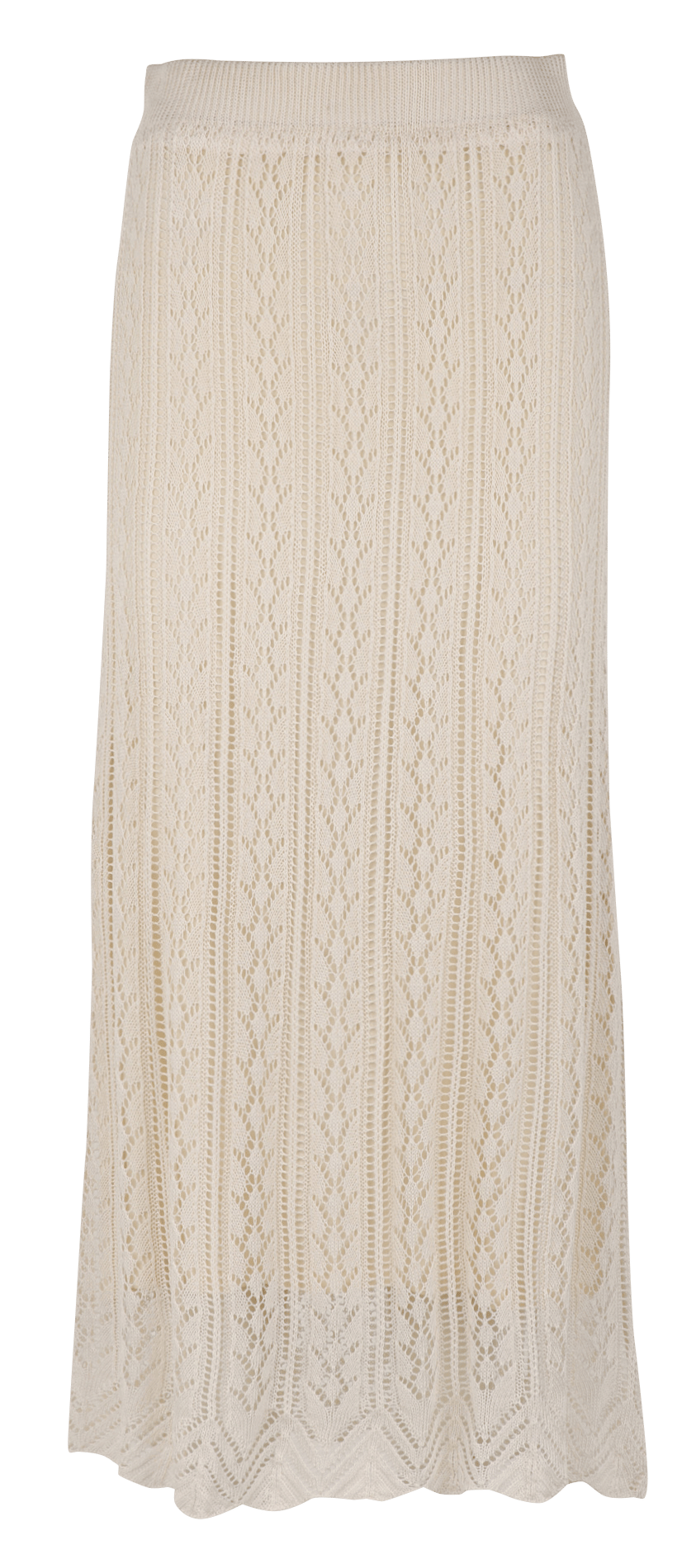 Langer Strickrock LA FEE MARABOUTEE Weiss