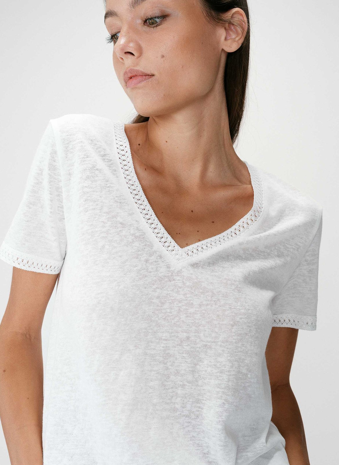 Basic cotton-mix T-shirt GRACE ET MILA White
