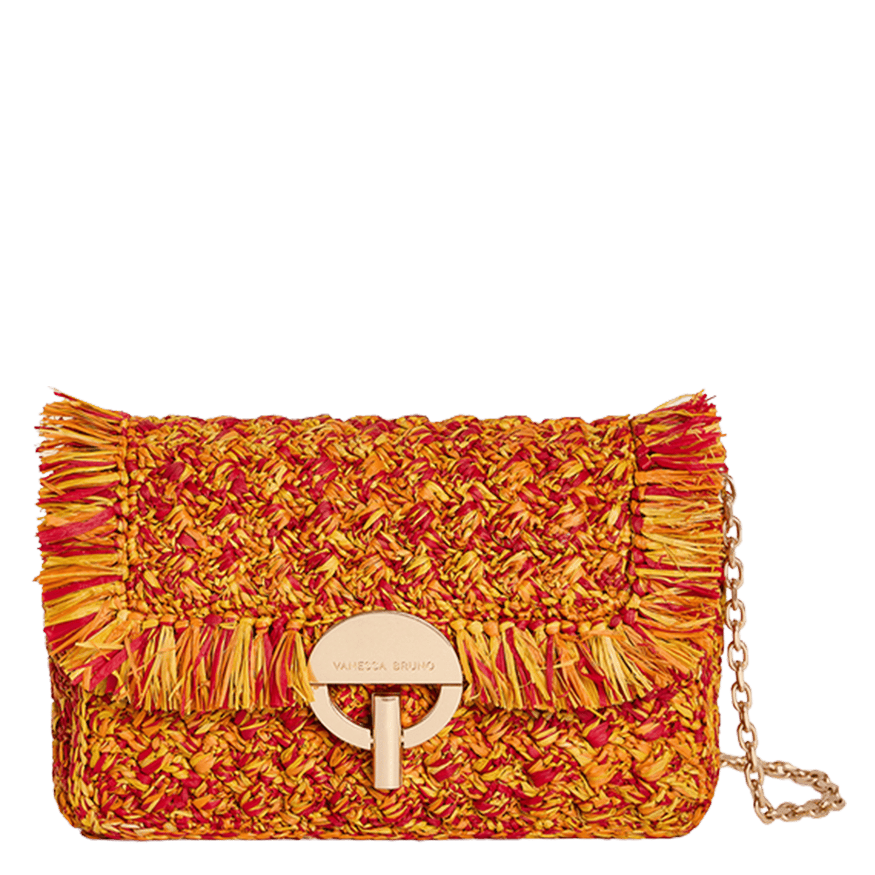 Sac bandoulière en raphia tressé VANESSA BRUNO Rouge