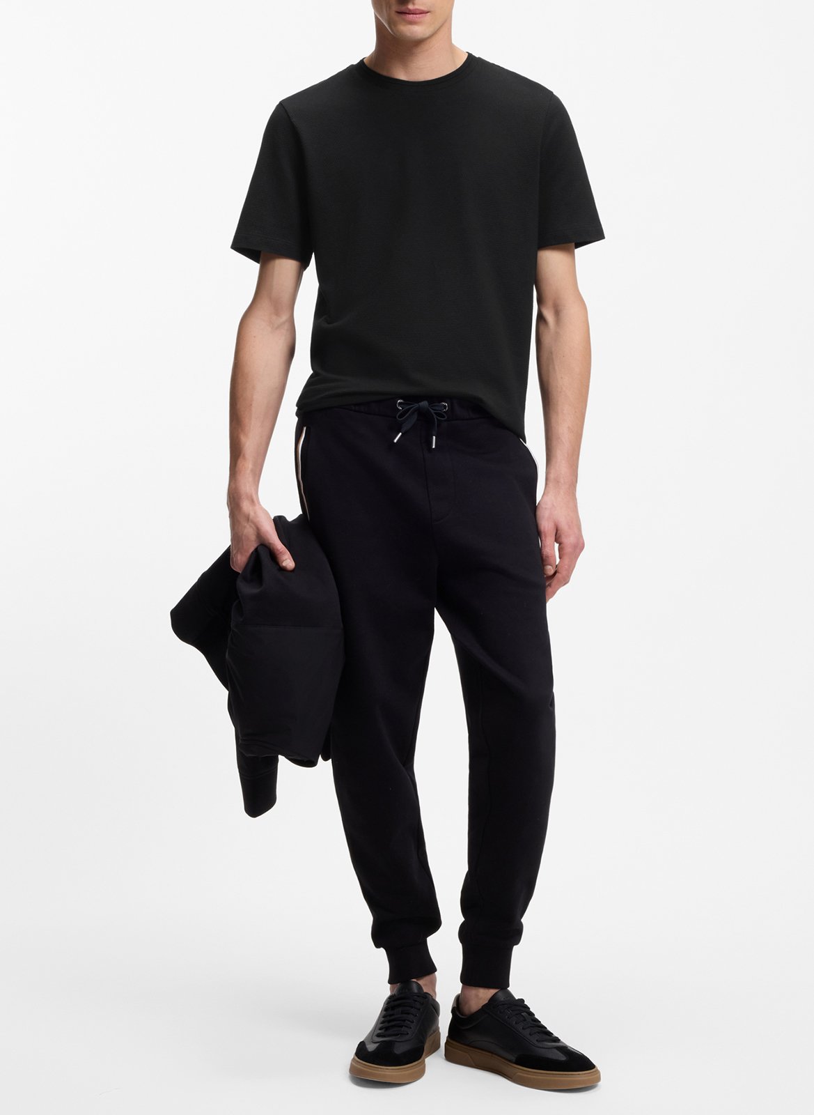 Cotton-mix regular-fit T-shirt with round neck BOSS Black