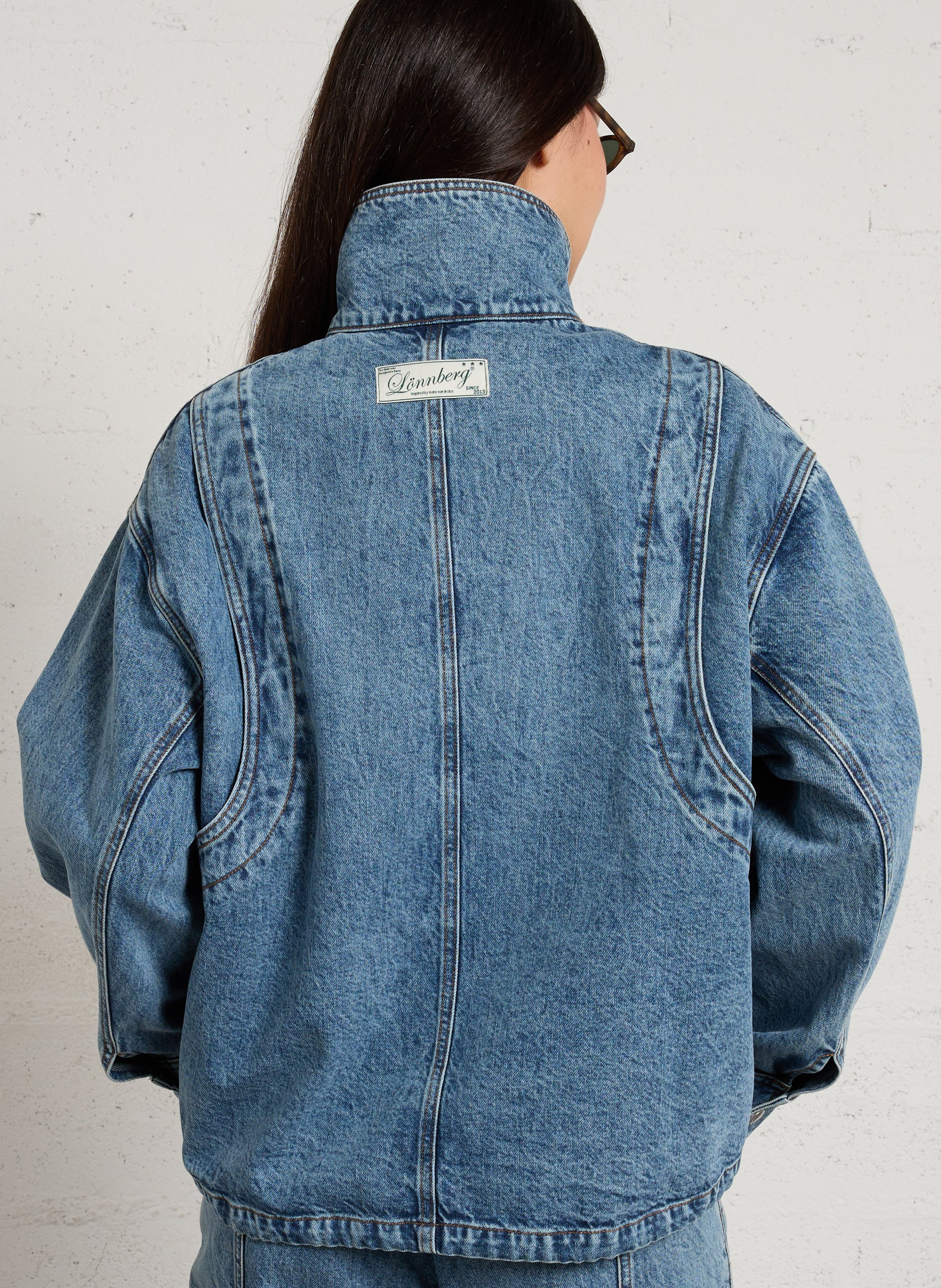 Baumwollblouson mit Stehkragen MARGAUX LONNBERG Blau