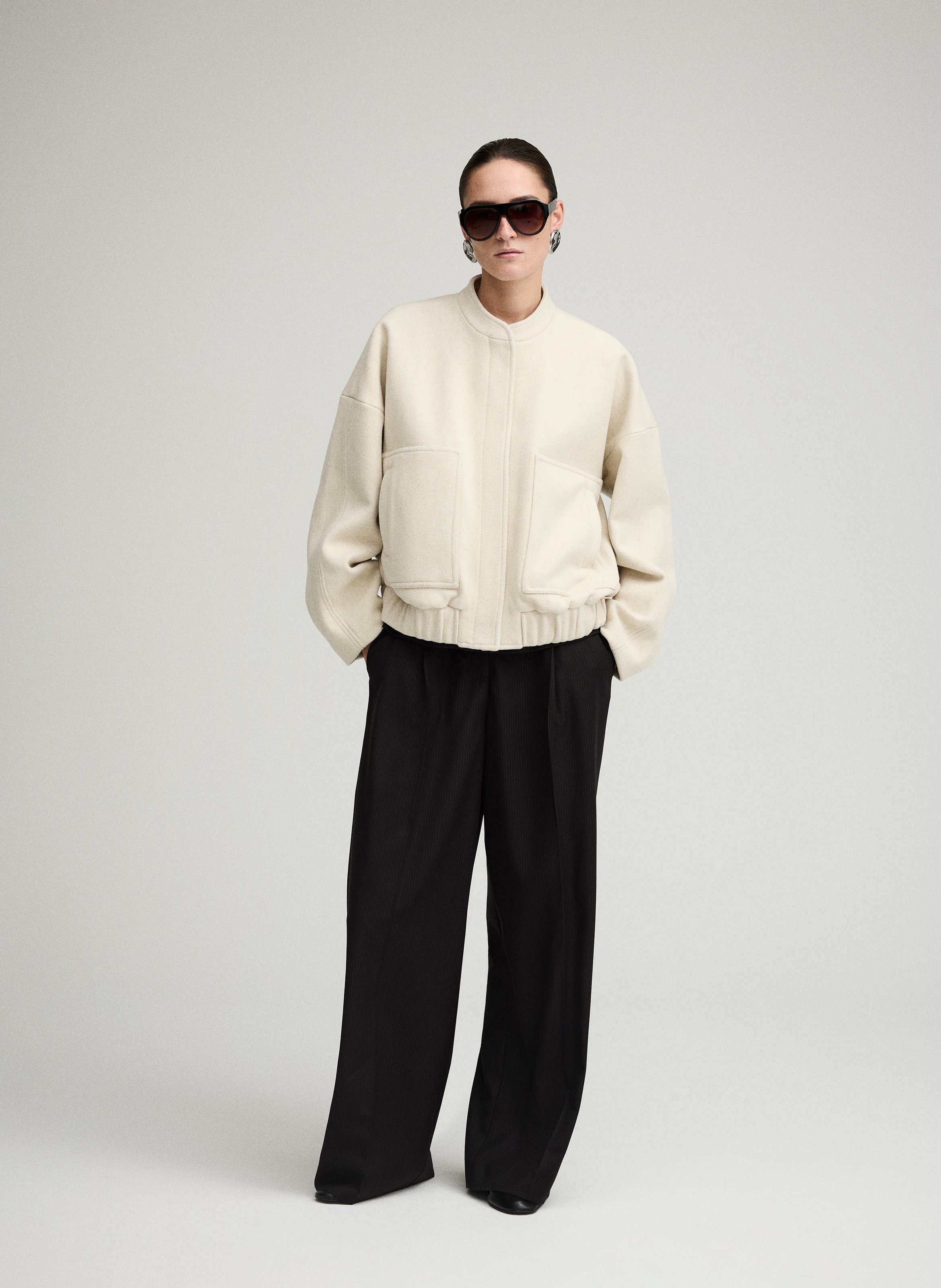Veste ample en laine mélangée ROUGE EDIT Beige