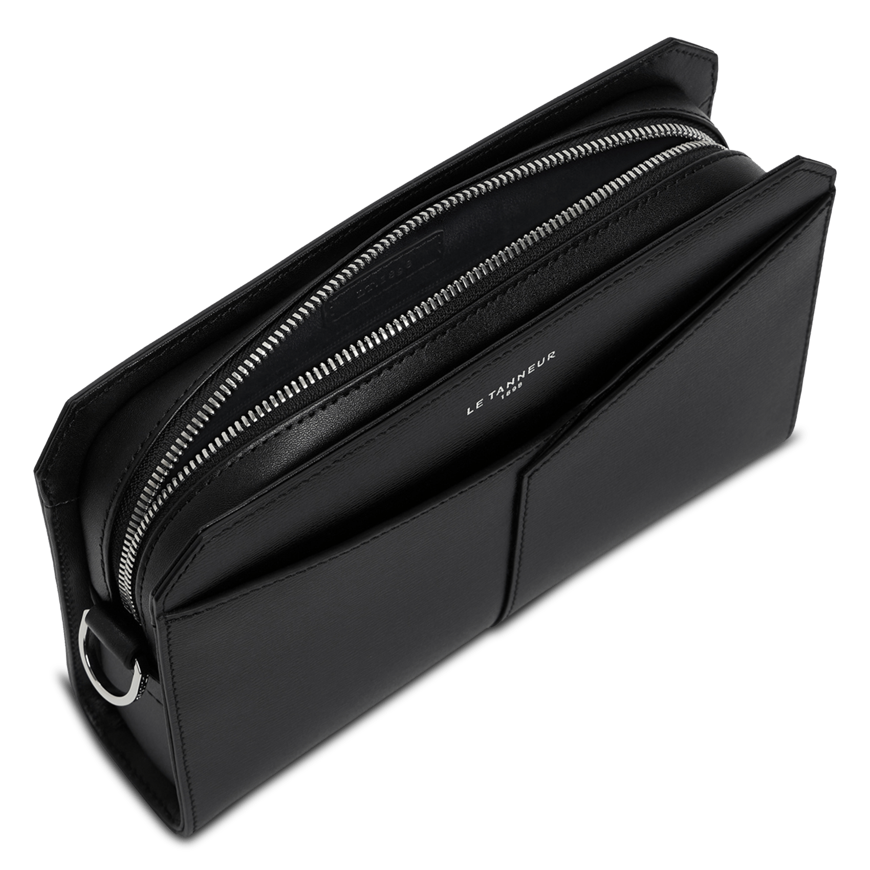 Pochette zippée en cuir LE TANNEUR Zwart