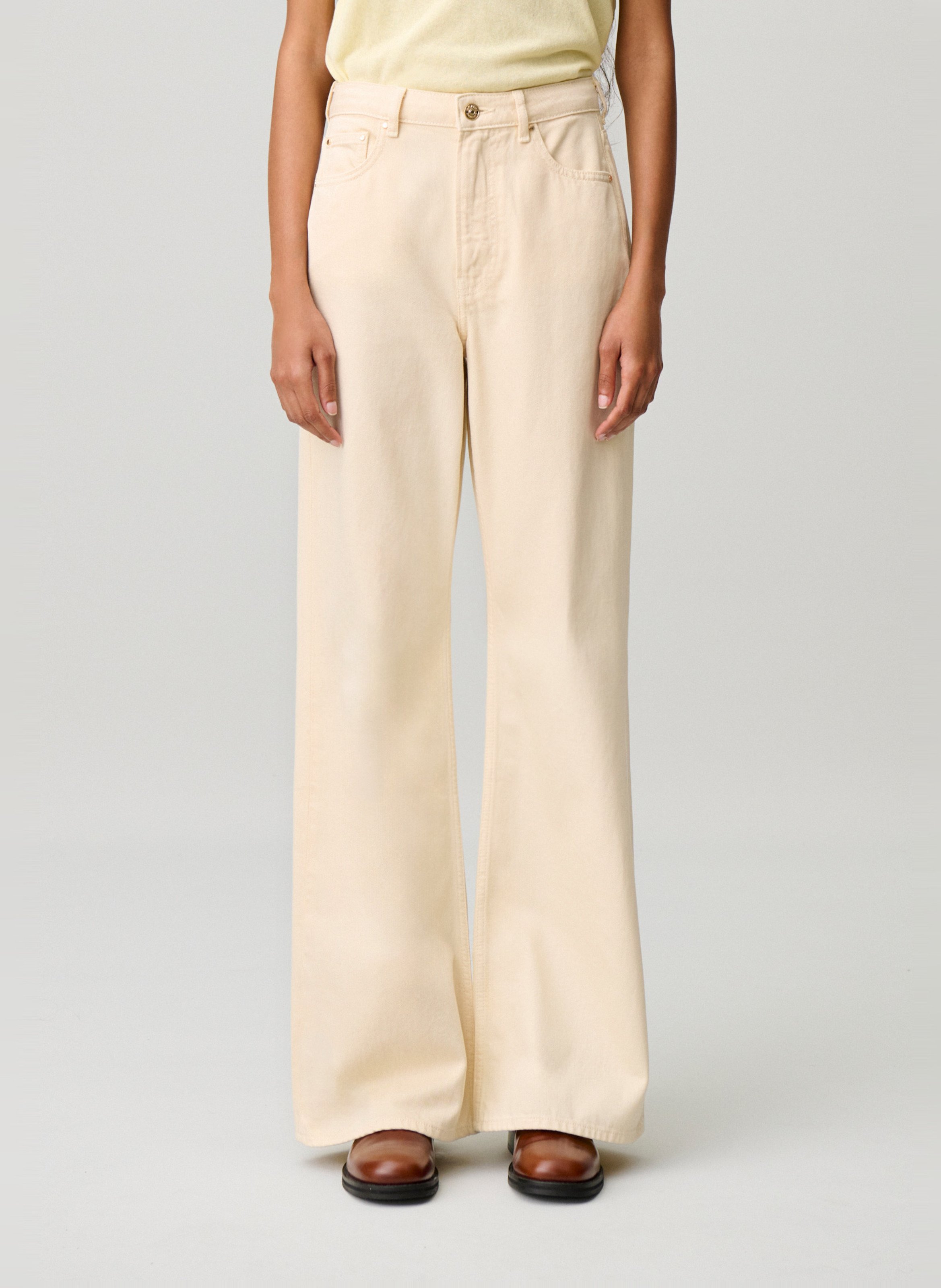 Jean droit taille haute uni  CLAUDIE PIERLOT Beige