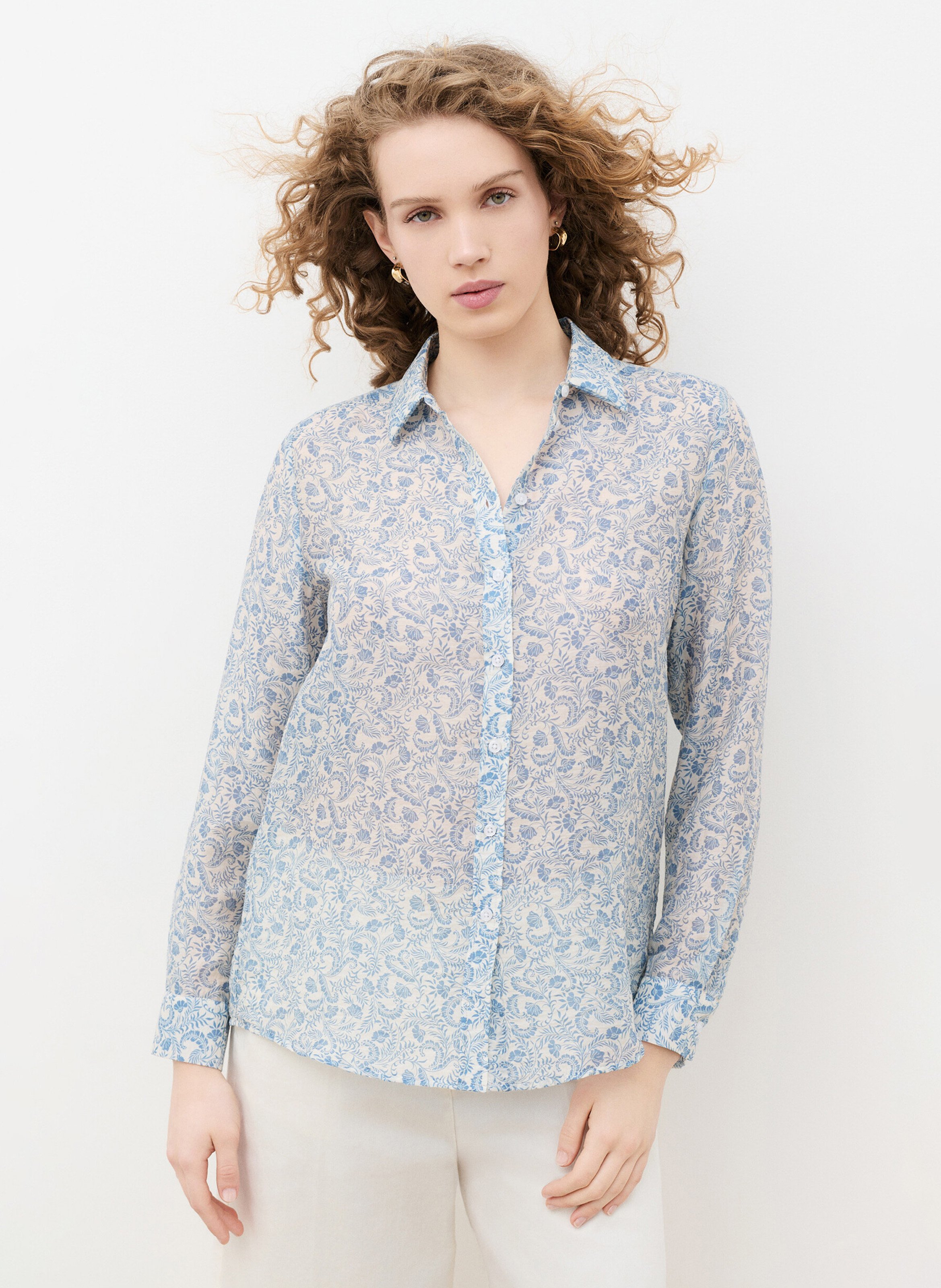 Chemise droite col classique imprimée CAROLL
