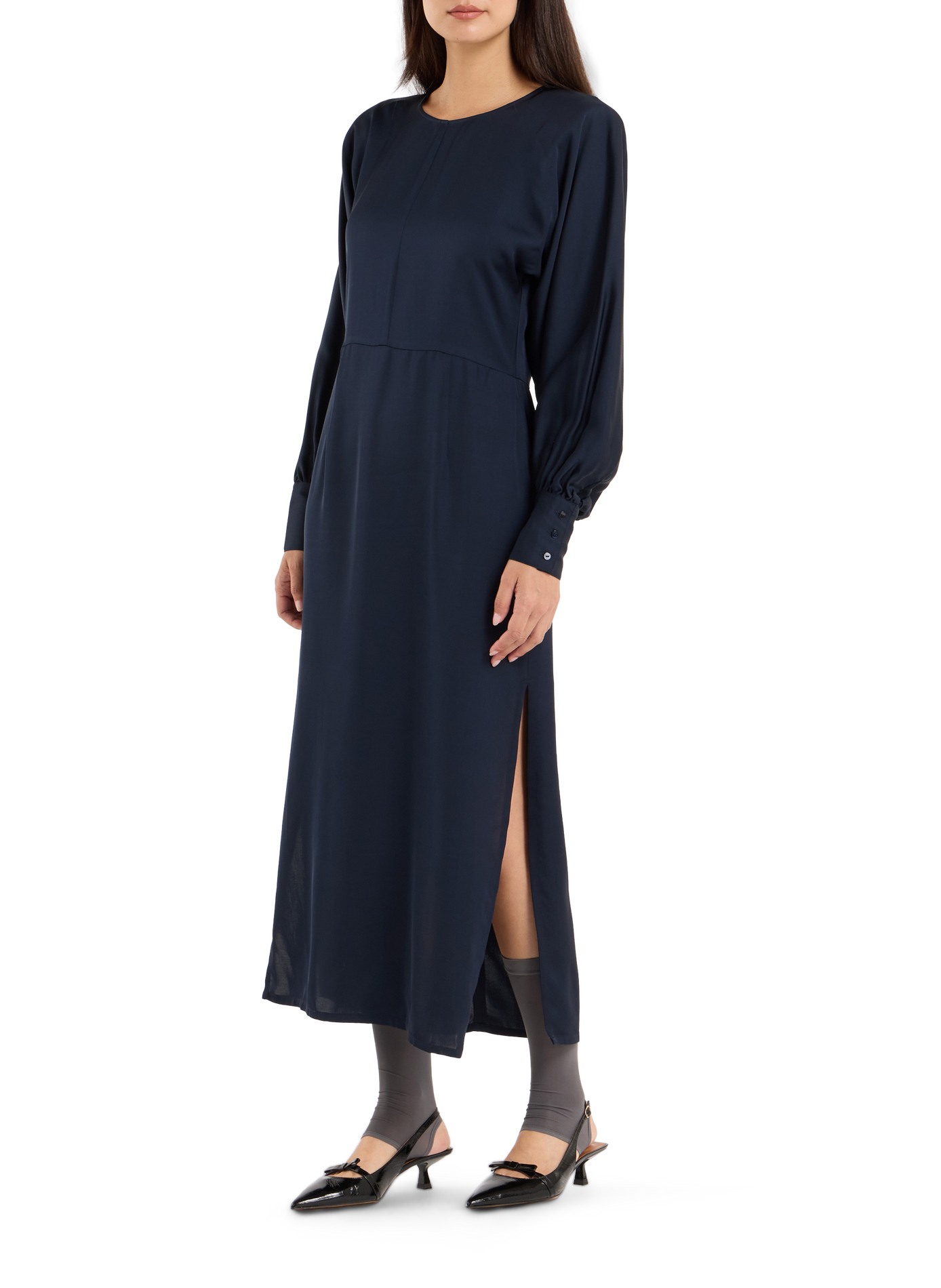Long round-neck dress SAISON 1865 Blue