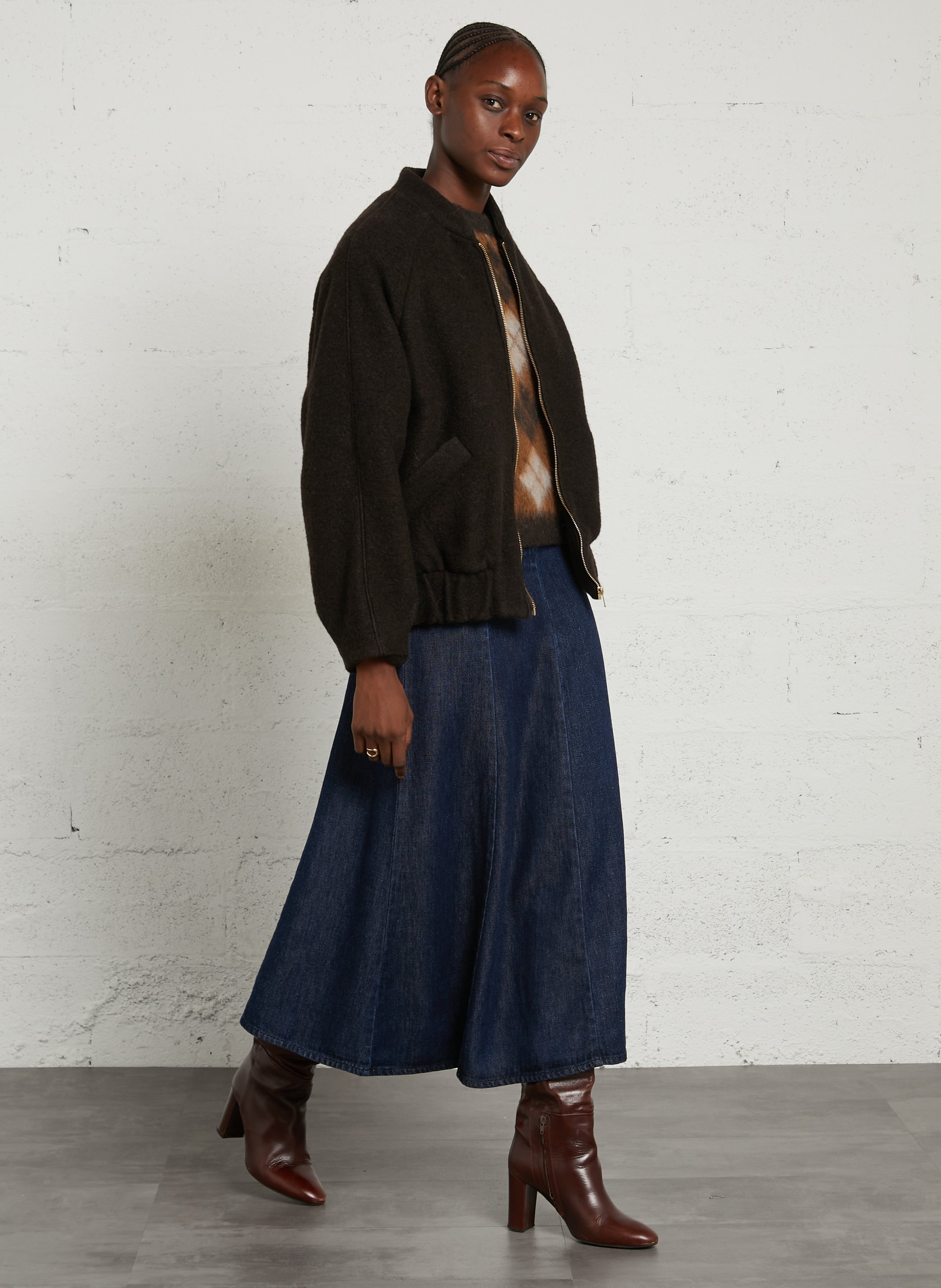 College-Jacke aus Wollmix DES PETITS HAUTS Braun