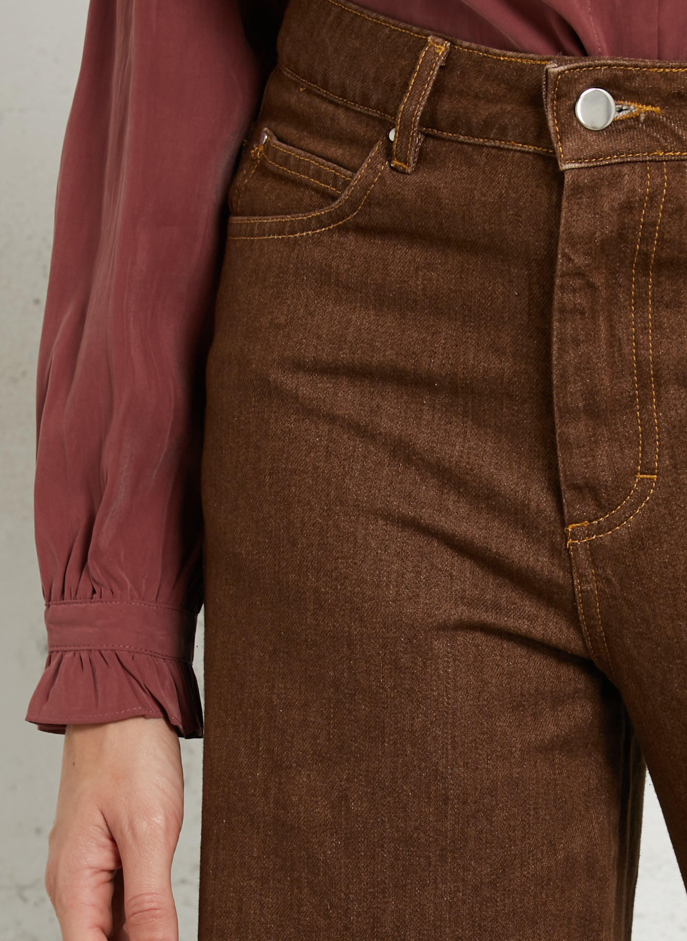 Jeansfass uni aus Baumwollmischung HOD PARIS Braun