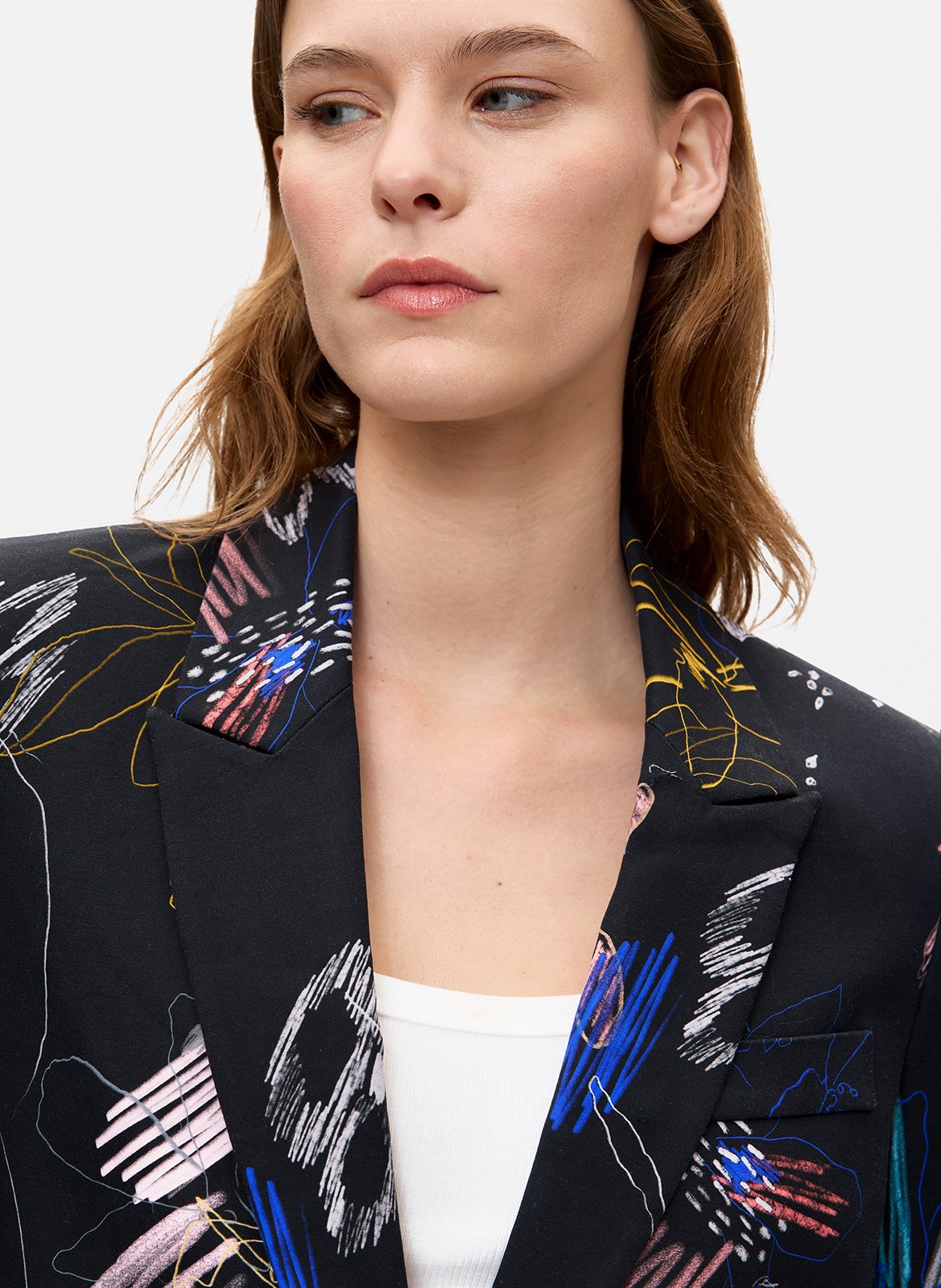 Veste col tailleur en coton mélangé DESIGUAL Noir