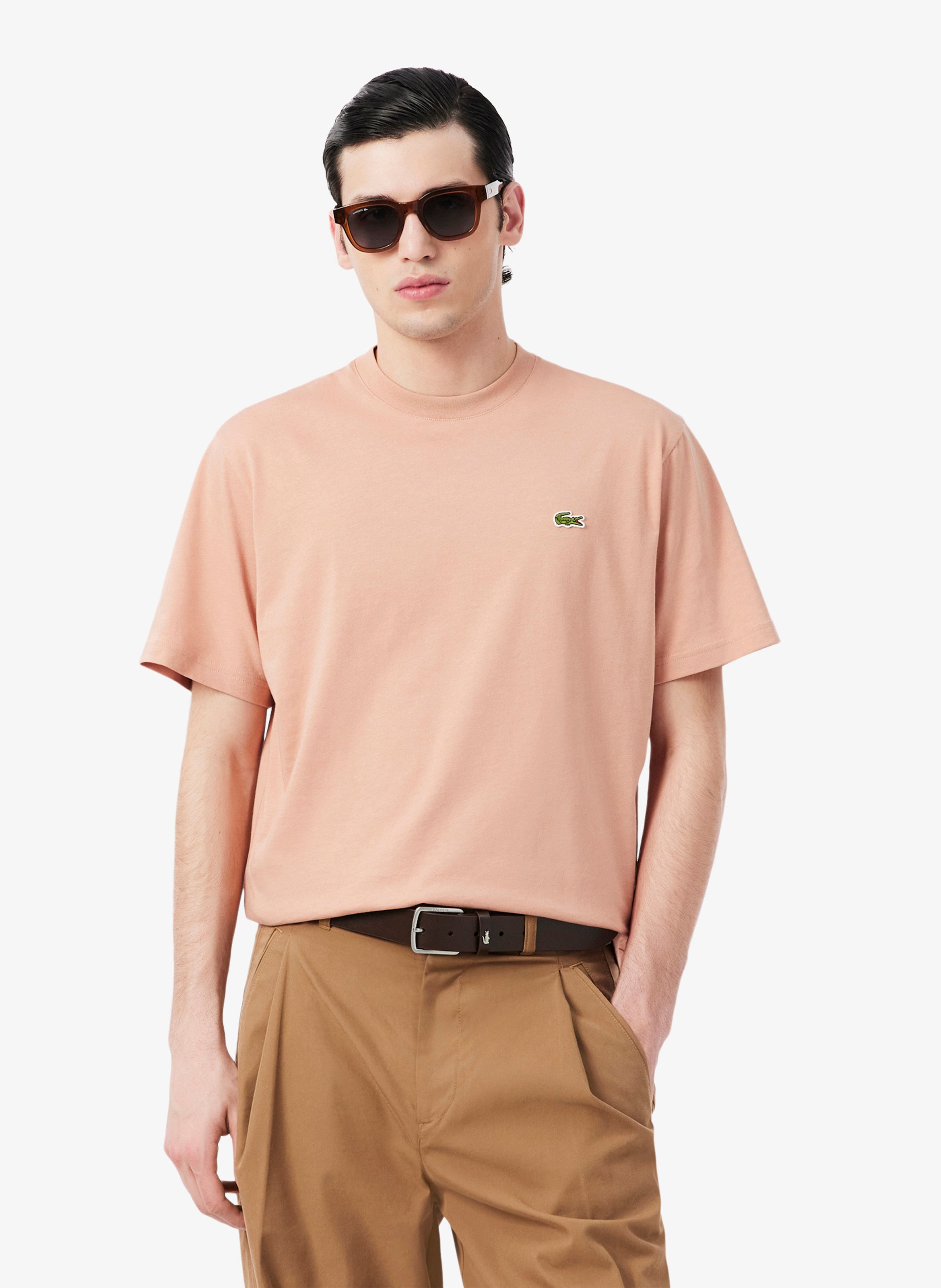 Einfarbiges T-Shirt mit Baumwolllogo LACOSTE