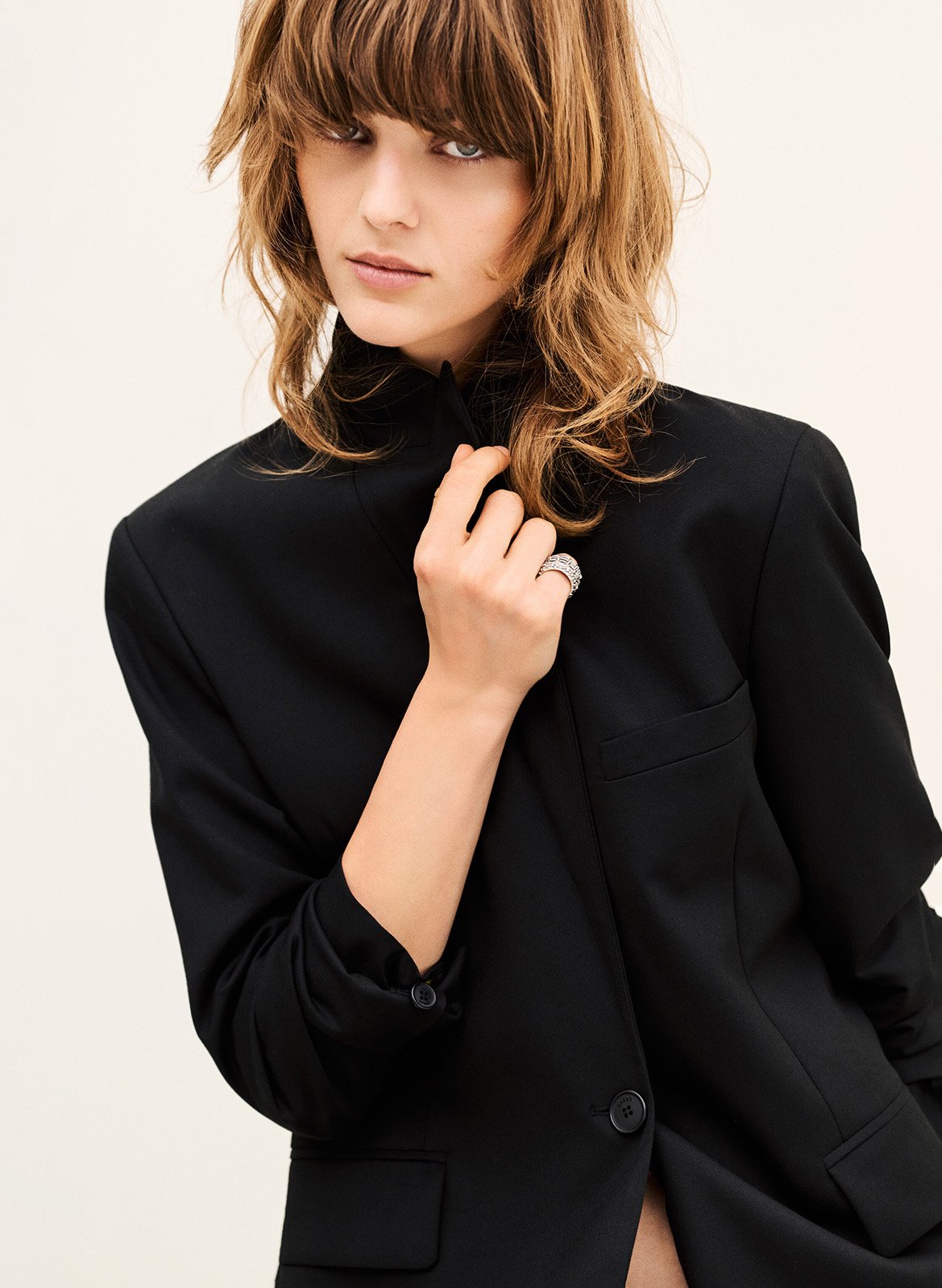 Veste tailleur oversize unie BA&SH Noir