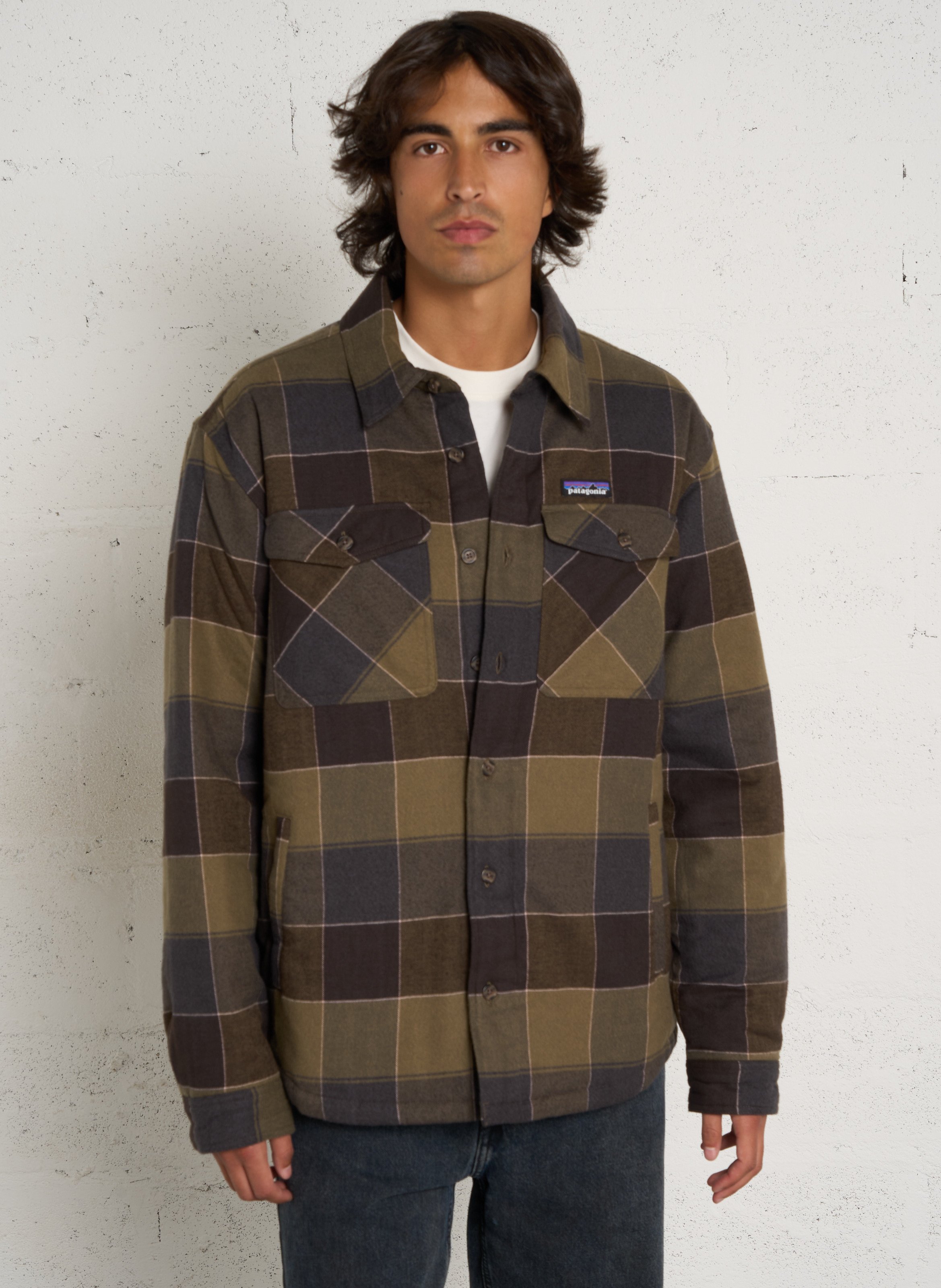 Checked straight shirt jacket PATAGONIA Green