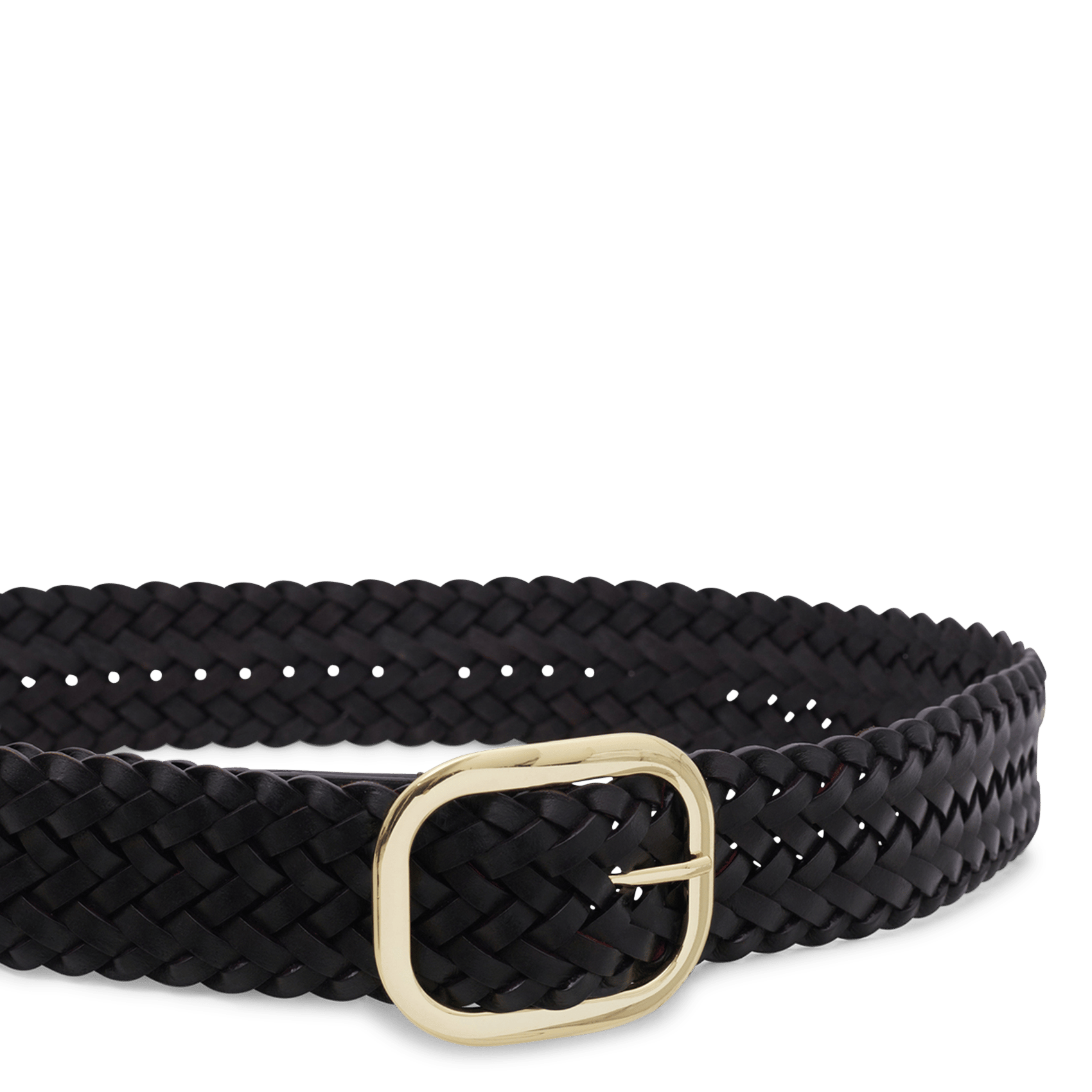 Braided leather belt with buckle GERARD DAREL Brown
