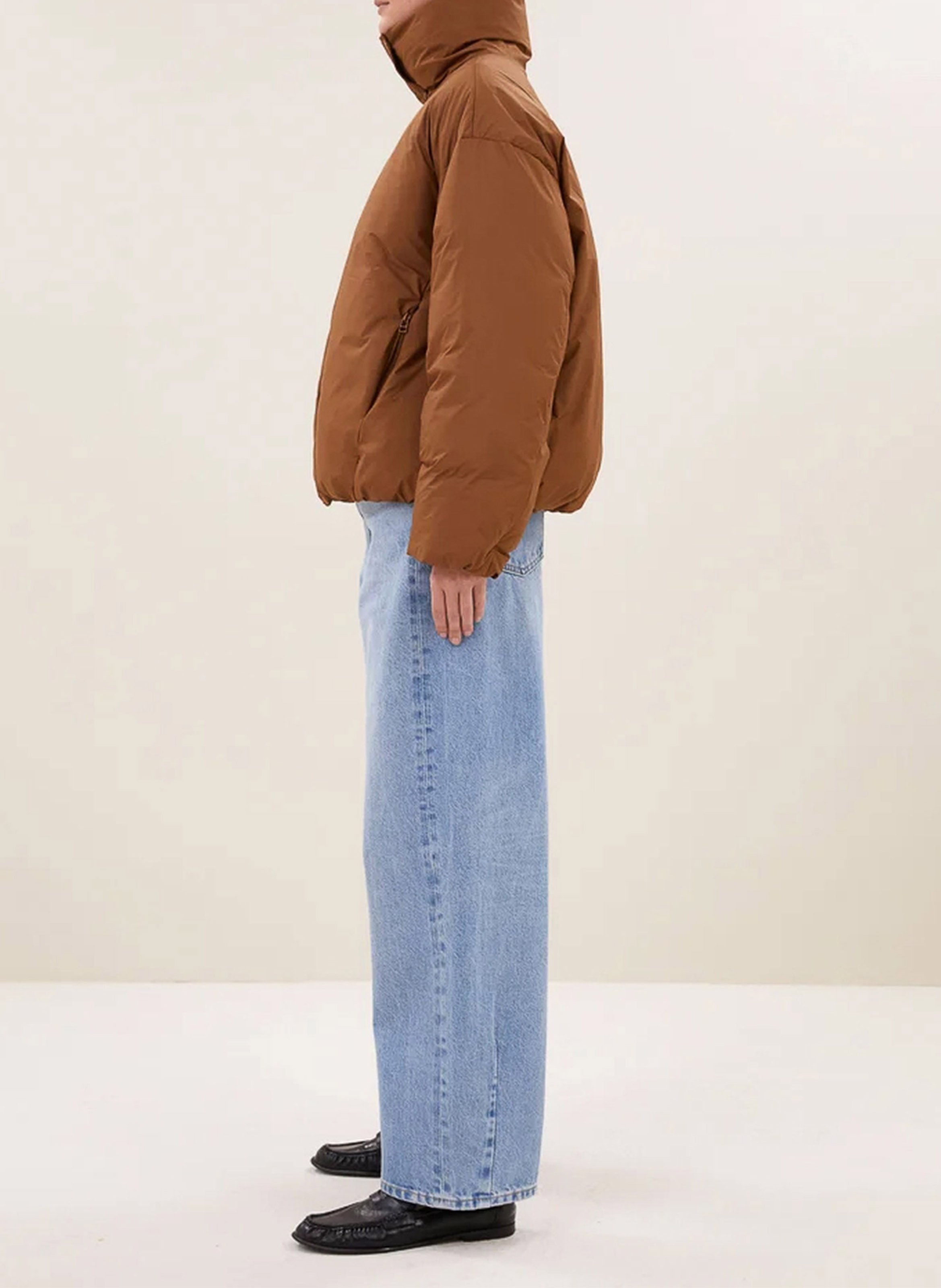 Oversize-Daunenjacke mit Stehkragen BY BAR Braun