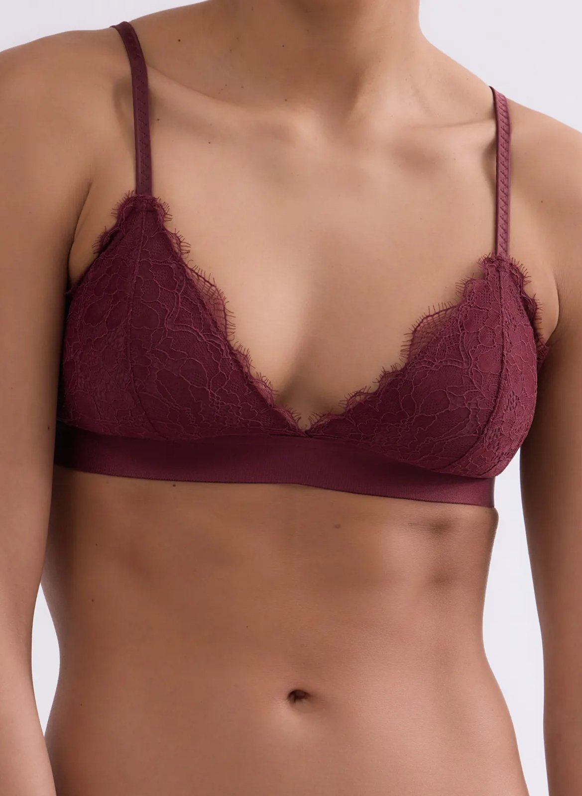 Bralette triangle en dentelle LOVE STORIES Prune