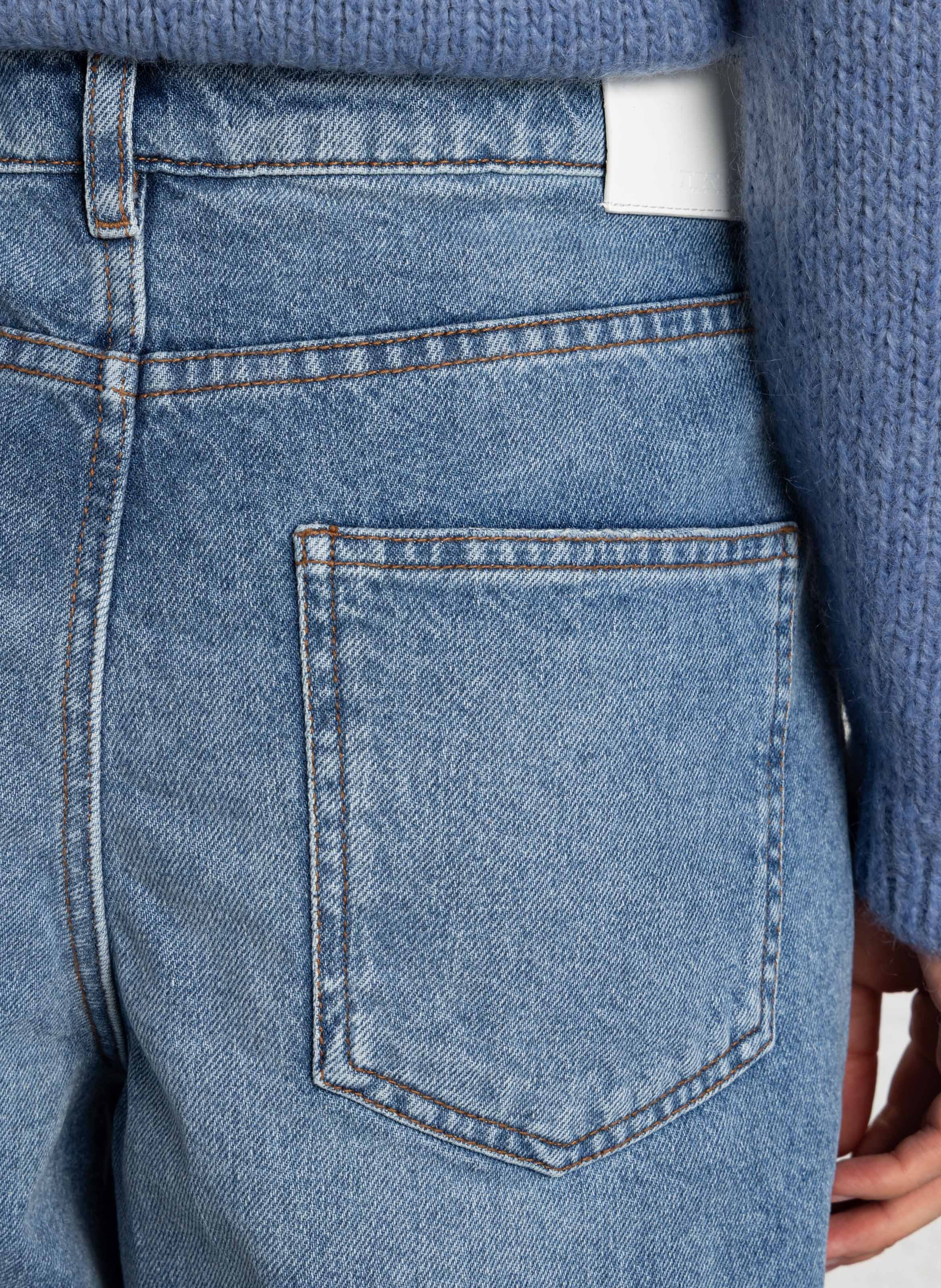 Wide cotton denim Bermuda shorts IKKS Blue
