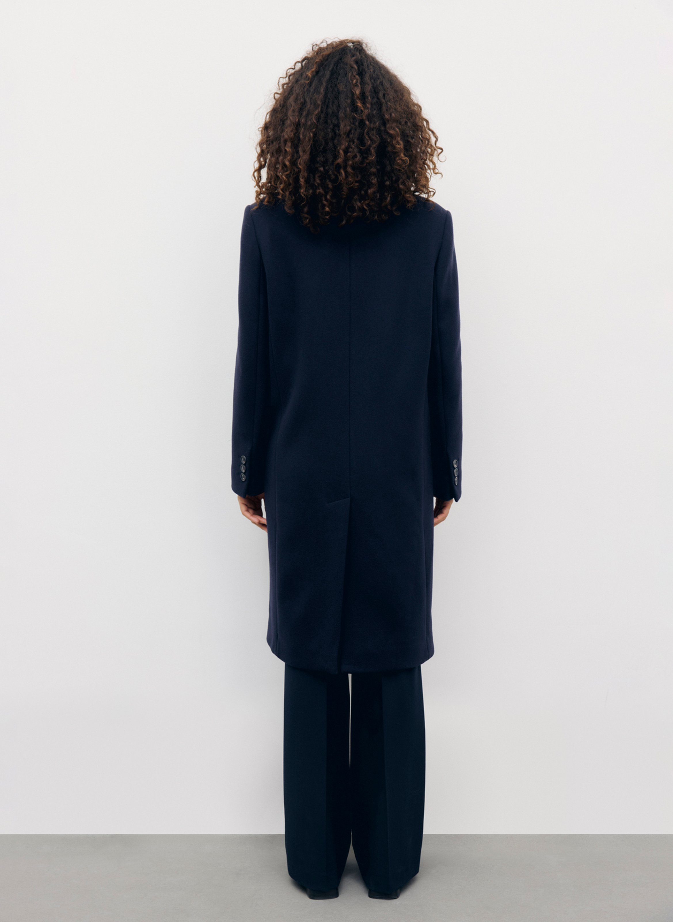 Mantel mit Reverskragen aus Wollmisch-Fell GERARD DAREL Blau