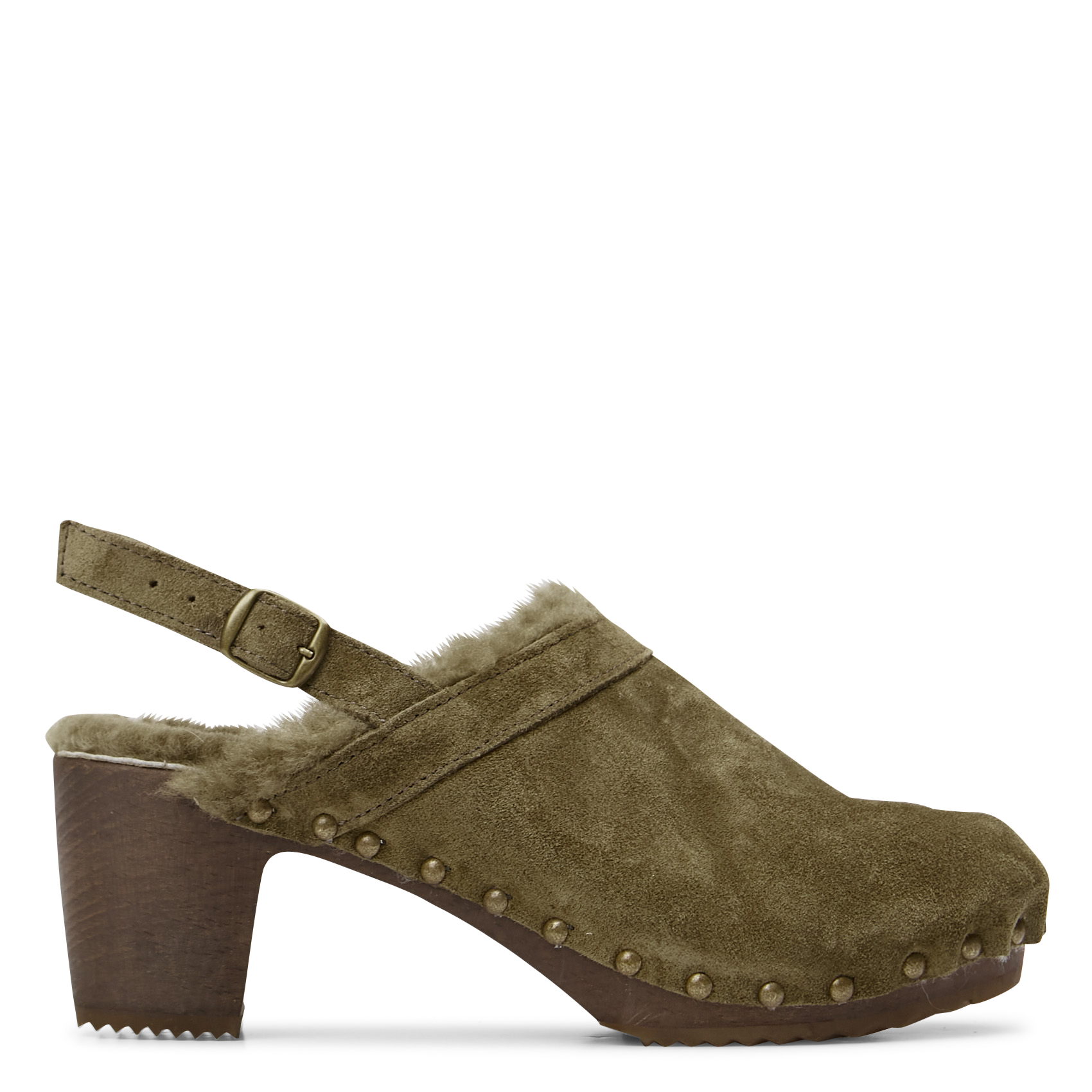 Fur-lined suede clogs BOSABO Beige