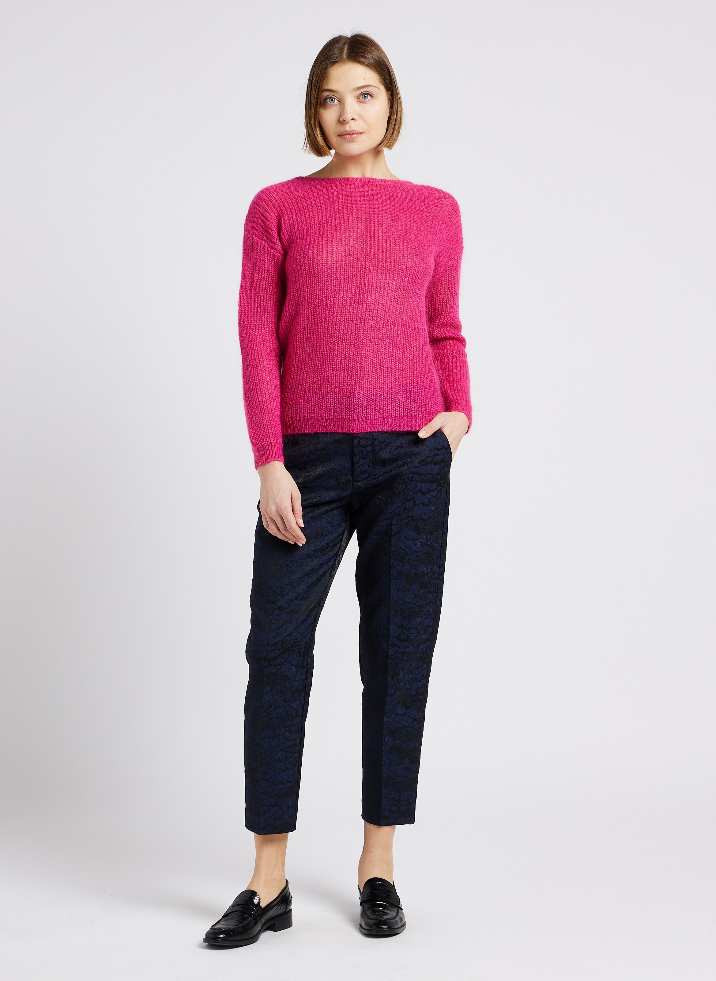 Pantalon slim jacquard  SCOTCH AND SODA Noir