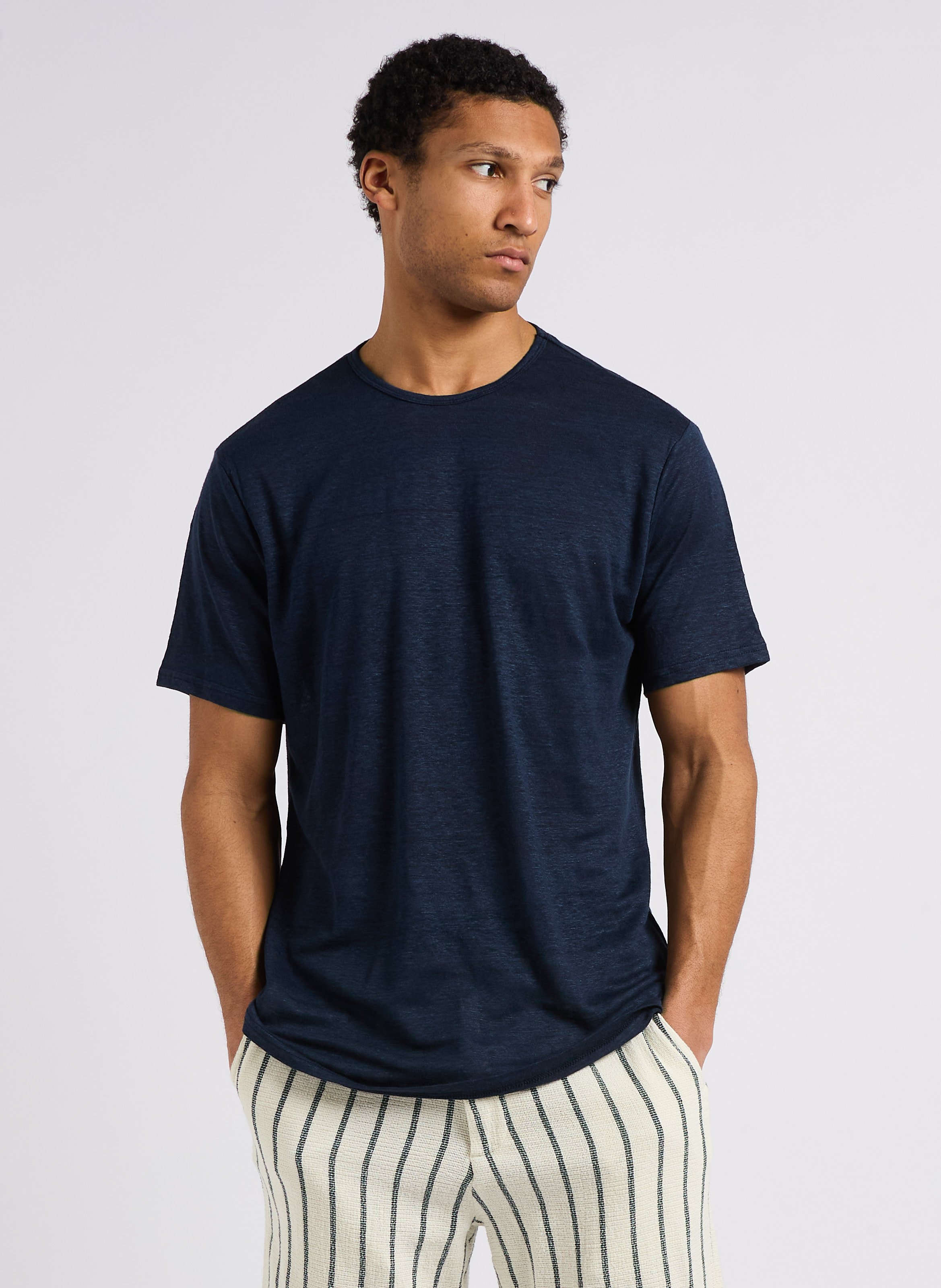 Tee-shirt col rond en lin  SELECTED