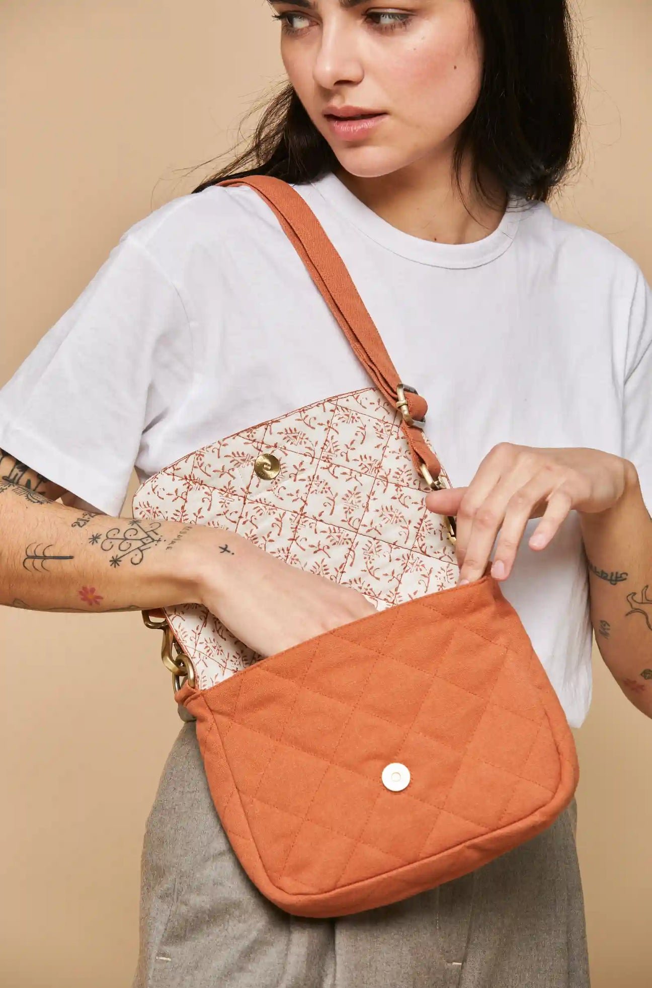 Cotton handbag HINDBAG Orange