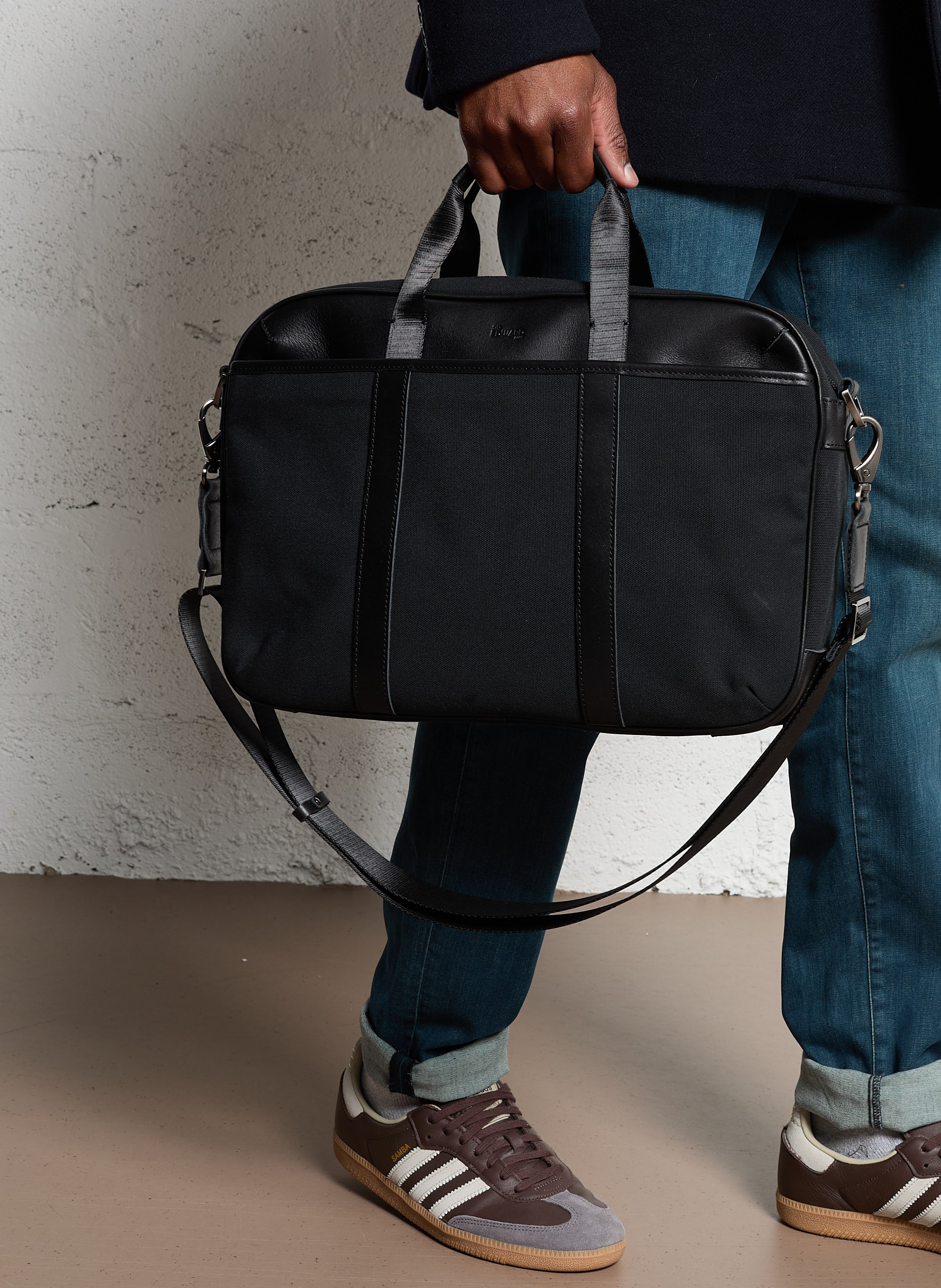 Dokumententasche in zweifarbigem Leder-Look SIR EDWARD Schwarz